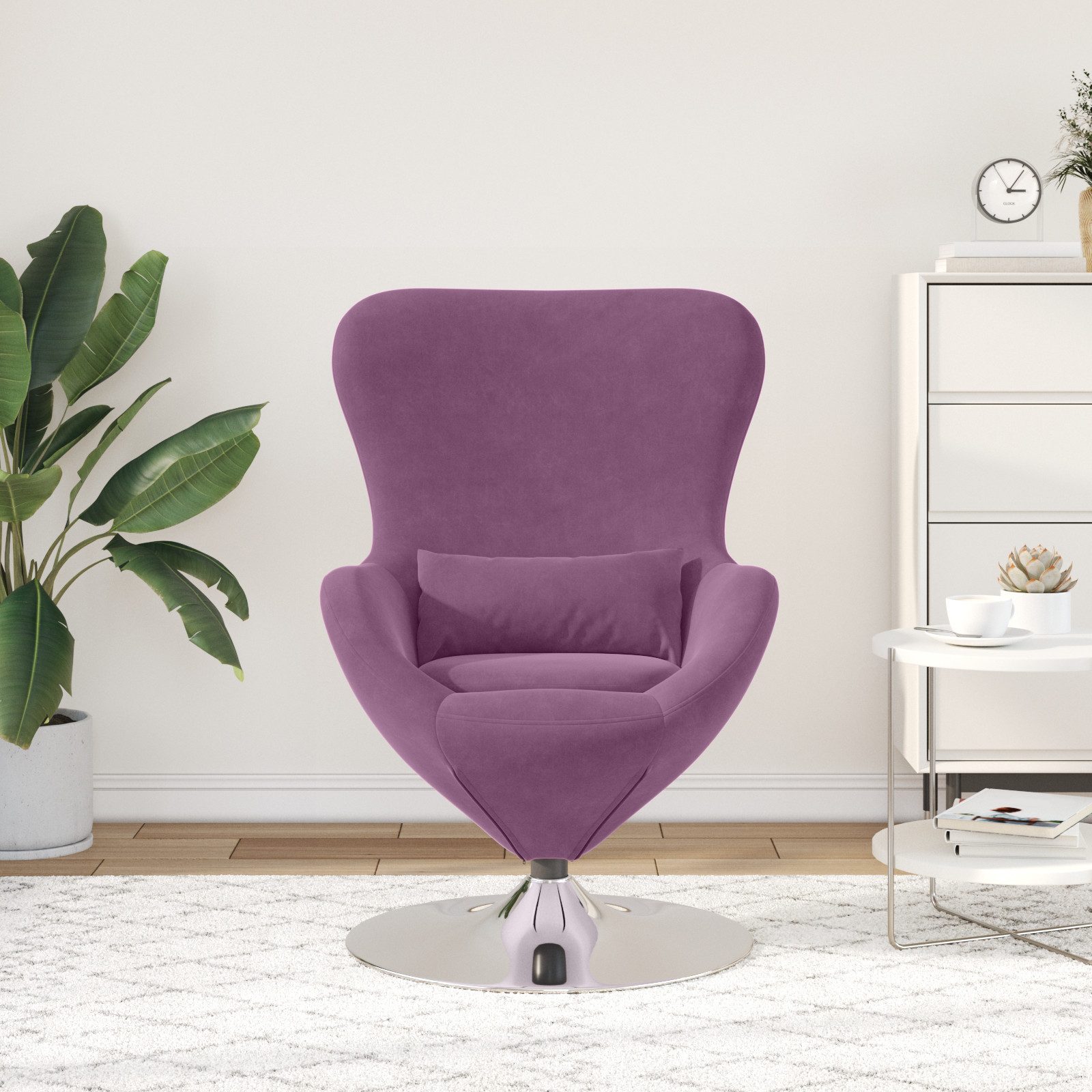 vidaXL Sessel Ei-Stuhl Lila Samt (1-St) günstig online kaufen