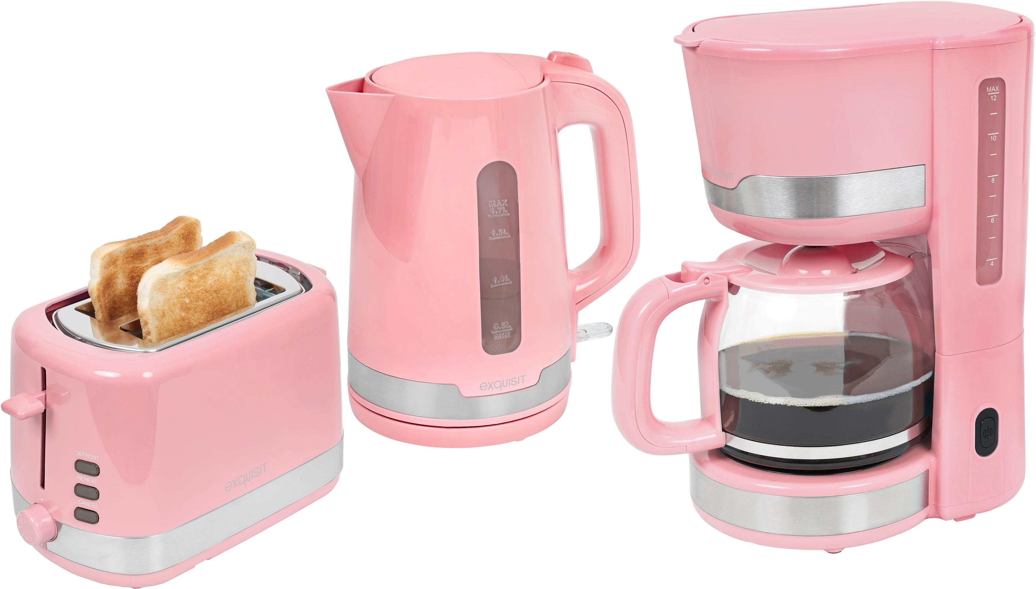 exquisit Filterkaffeemaschine, Toaster und Wasserkocher im Set, FS 7102