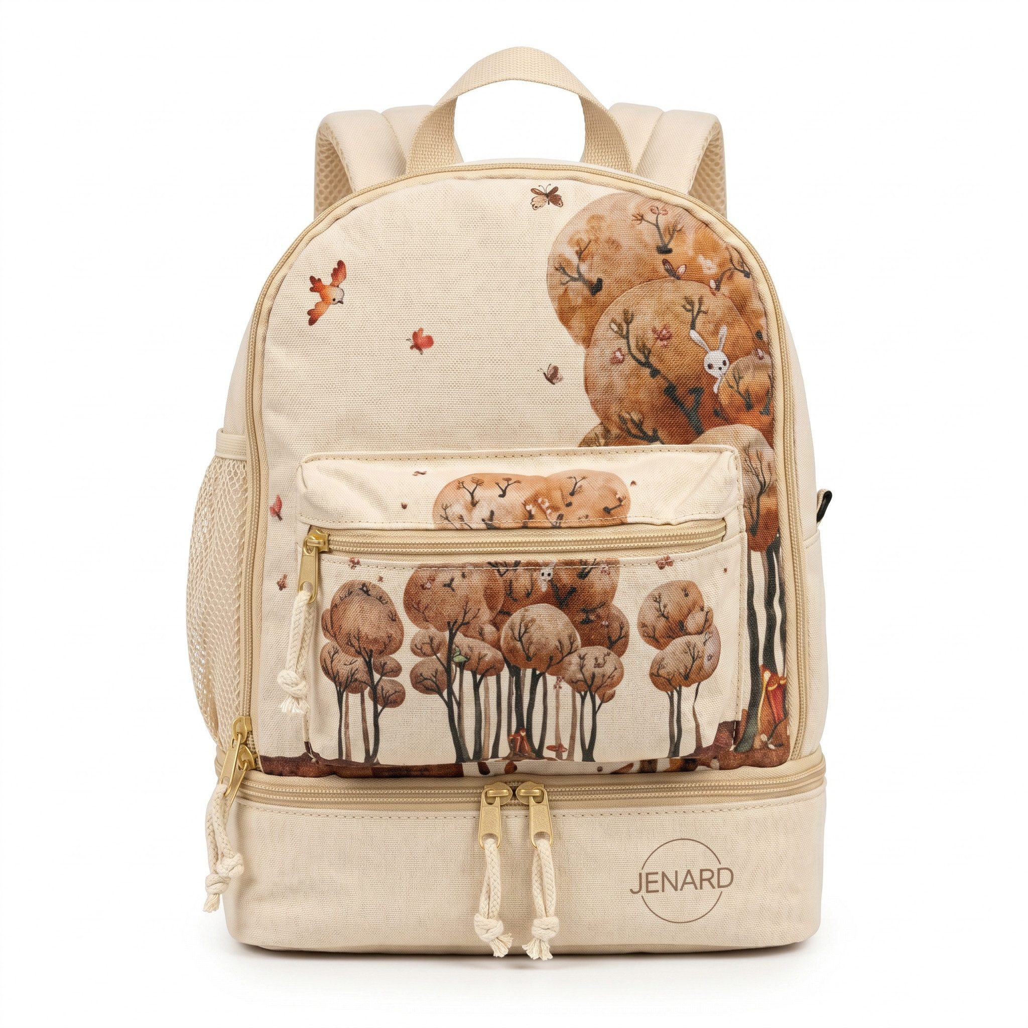 JENARD Kinderrucksack leicht wasserabweisend mit Brotdosen & Trinkflaschen Fach, Leicht, wasserabweisend, reflektierend, ergonomisch