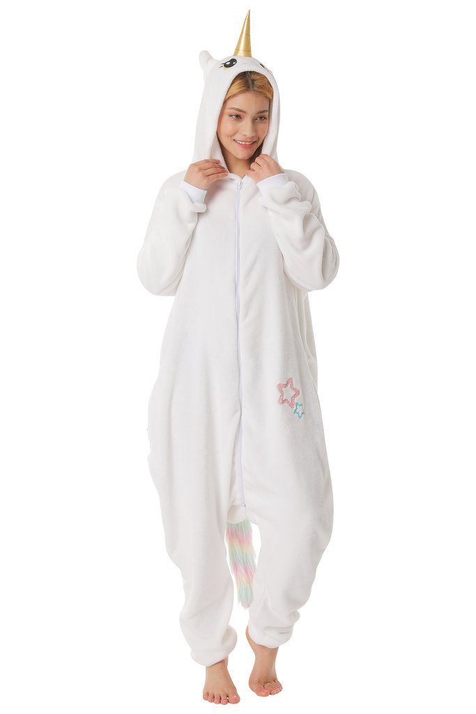 Corimori Partyanzug Erwachsenen Onesie Kostüm in den Größen 150-190cm, Jumpsuit, Pyjama, Fasching, Kigurumi, Tierkostüme, Einhorn "Mia"
