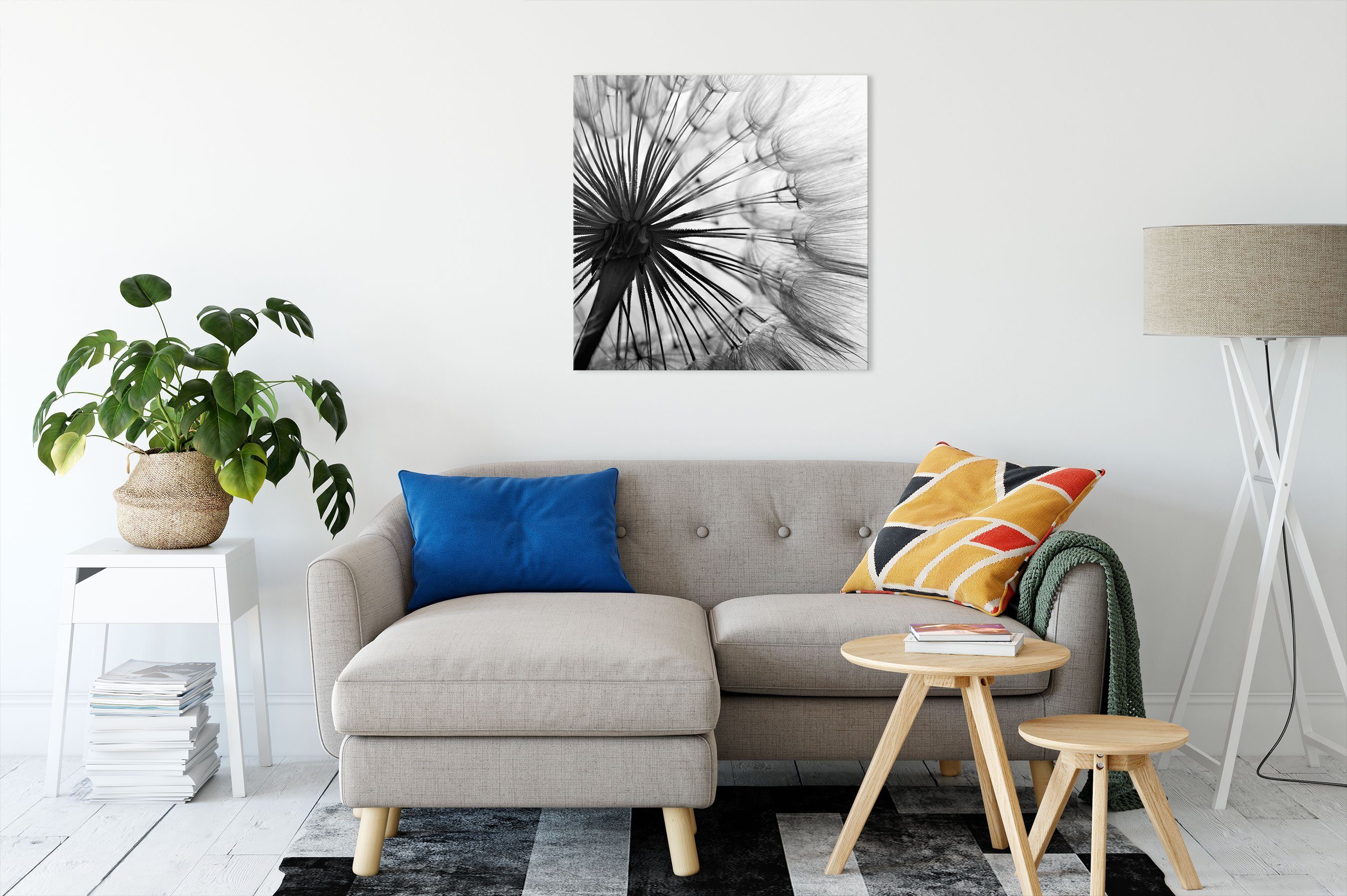 (1 Pixxprint St), Zackenaufhänger Schöne Pusteblume inkl. Schöne Leinwandbild Pusteblume, fertig Leinwandbild bespannt,