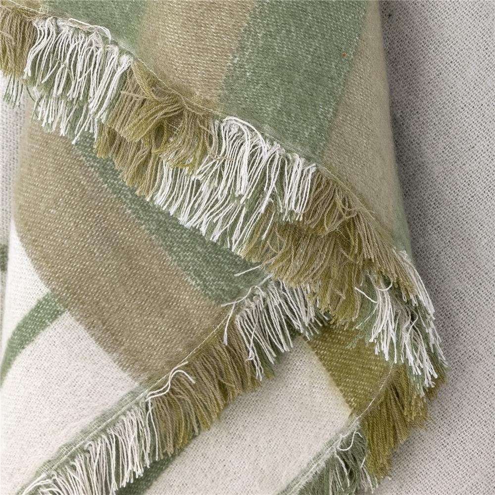 Asil mit kurzen Grün Tagesdecke Decke, Sofadecke Wolle Bloomingville, 150x125cm Franzen
