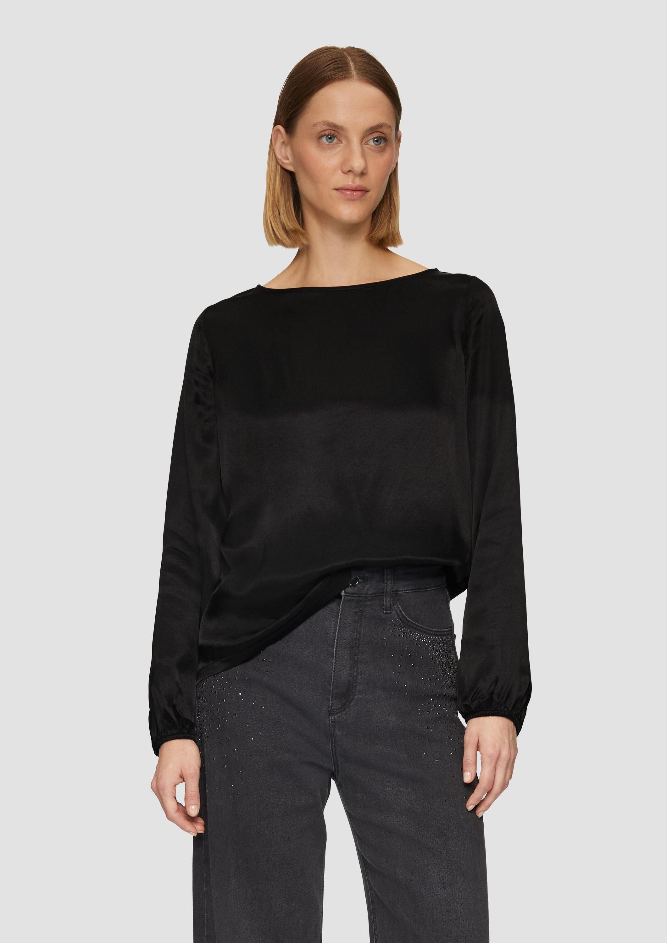 s.Oliver Langarmshirt T-Shirt Satiniertes Blusenshirt aus Viskose günstig online kaufen