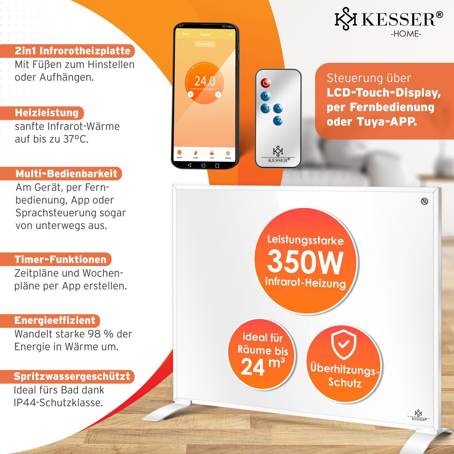 KESSER Infrarotheizung, Infrarotheizung Energiesparend Infrarot 2in1 günstig online kaufen