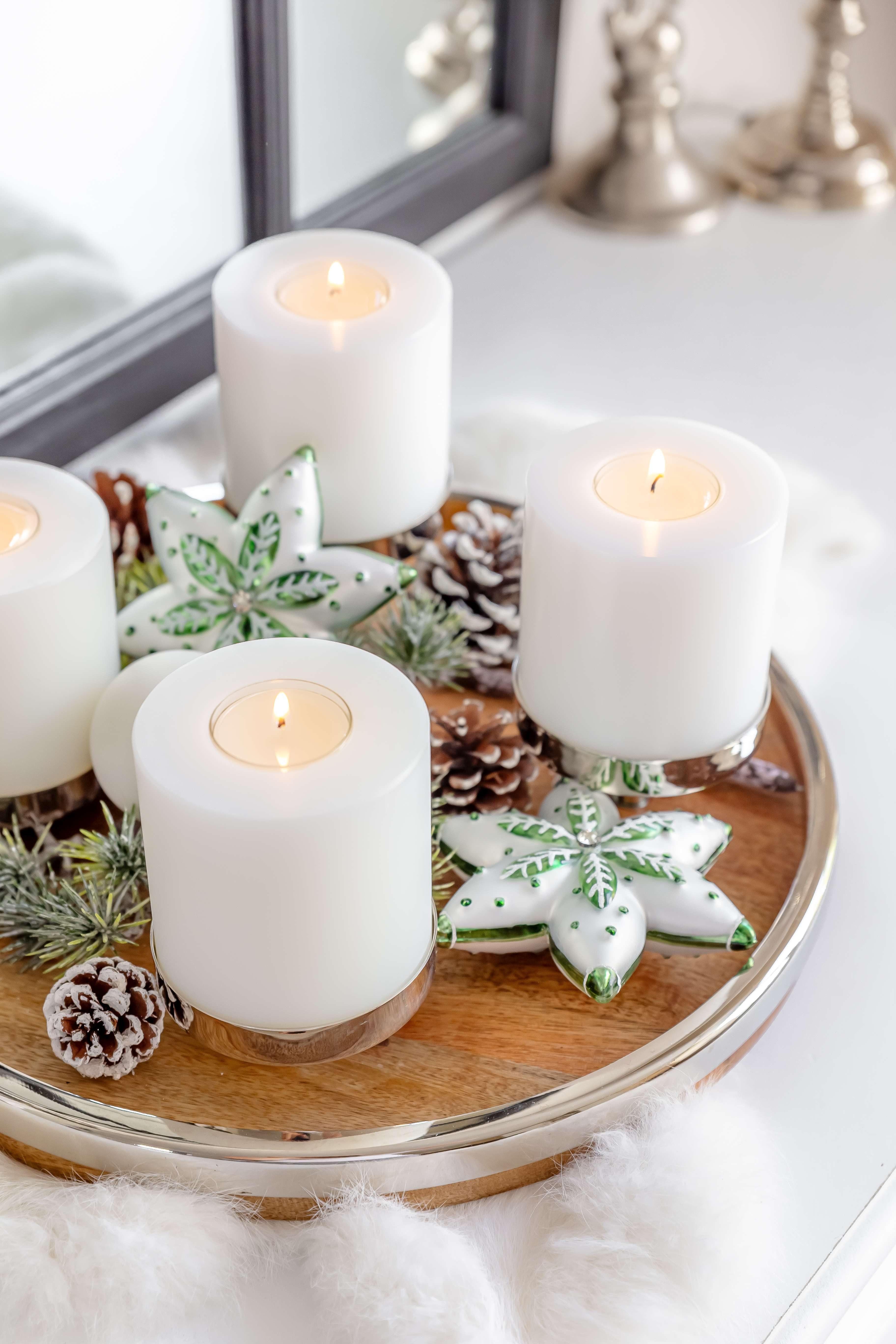 EDZARD Stumpenkerze Cornelius Ø 8 cm, (H 12 cm) Stumpenkerzen-Optik, Dauerkerze für Teelichter