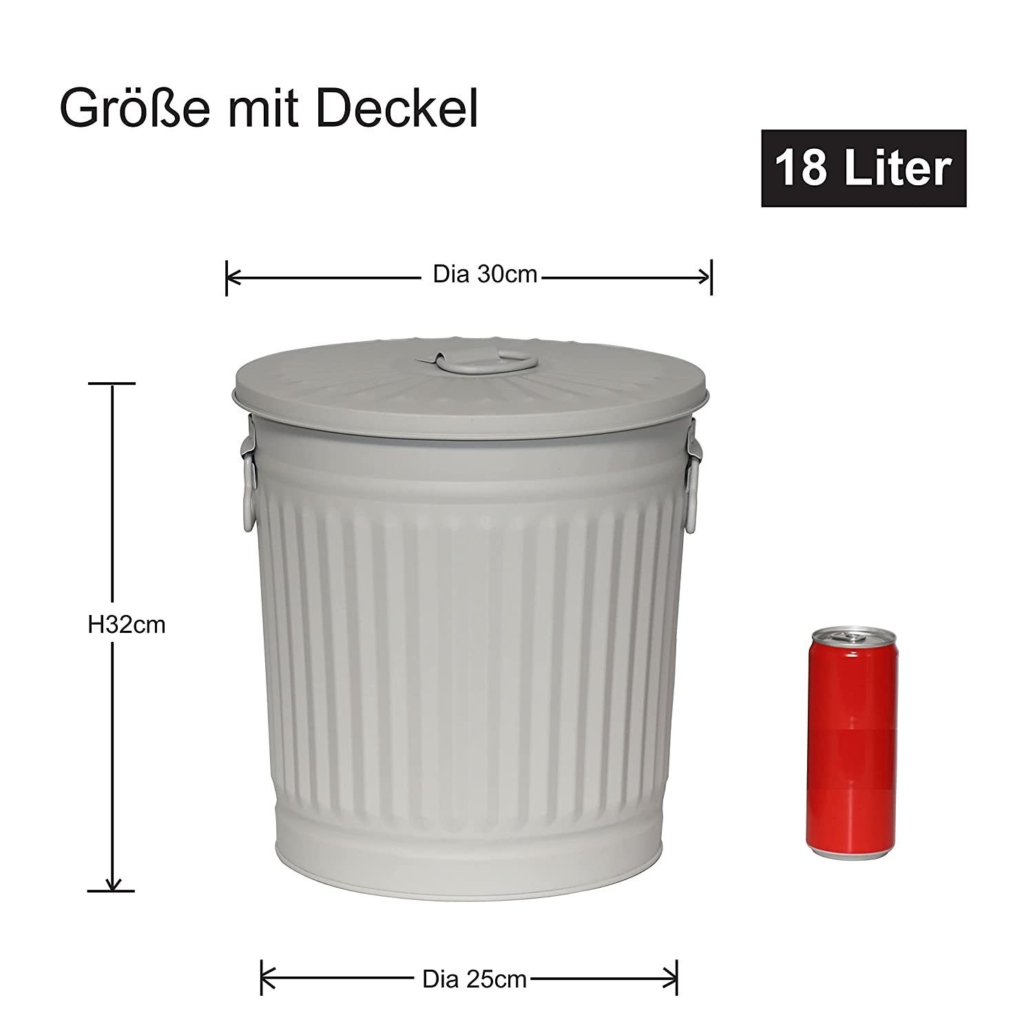 Mülleimer Deckel Jinfa + Abfalltonne Jinfa Vintage 18L(€32,99/Stück) Müllbeutel Mülleimer mit 50 1 Mülleimer Müllbeutel +
