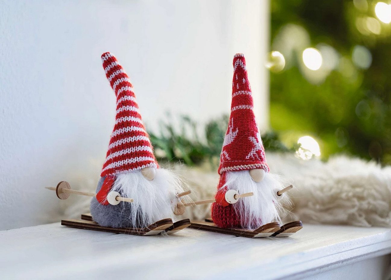 Home-trends24.de Weihnachtsfigur Wichtel Ski Zwerg Gnom Weihnachten Deko Fi günstig online kaufen