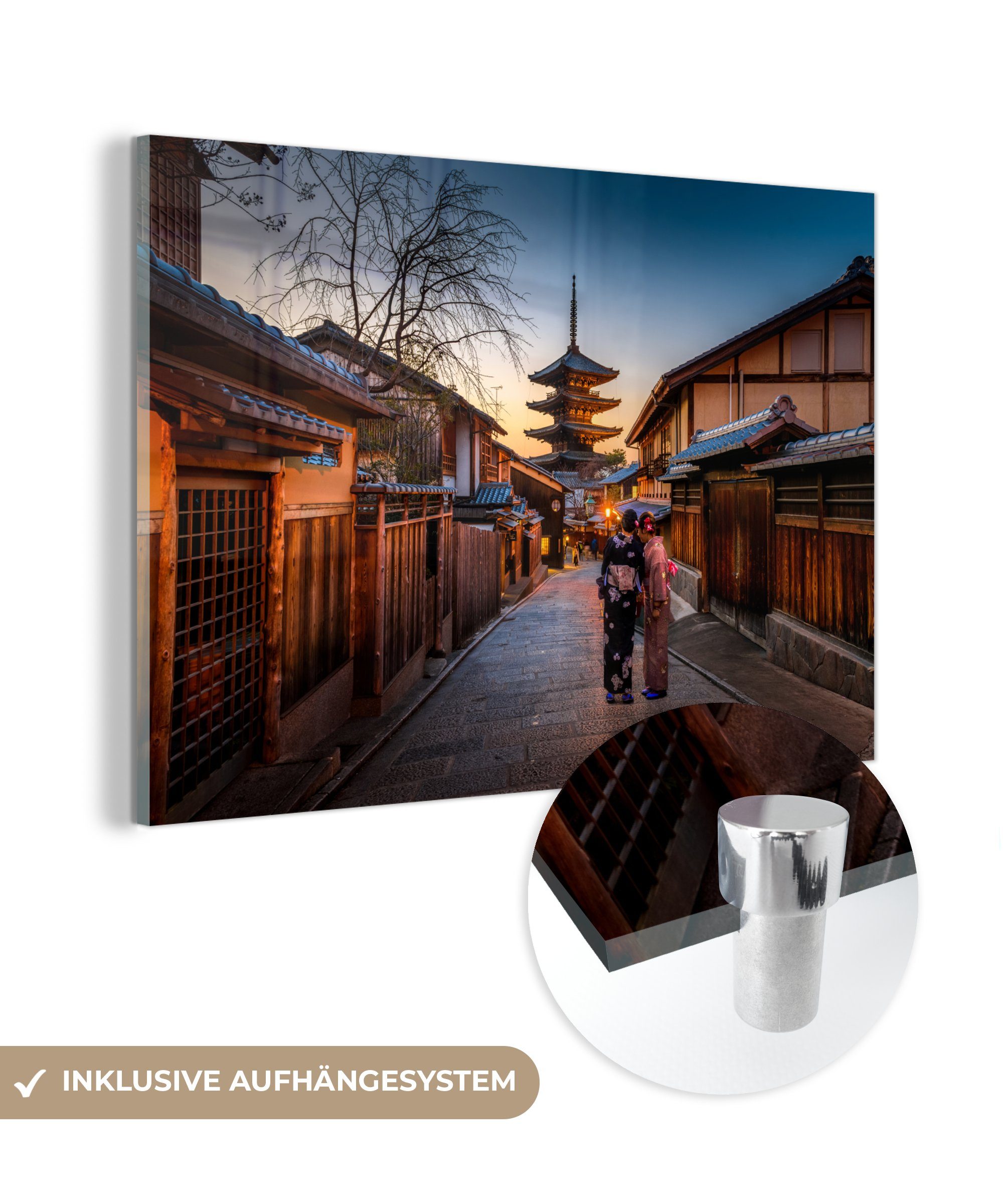 MuchoWow Acrylglasbild Architektur - Kyoto - Japan, (1 St), Acrylglasbilder Wohnzimmer & Schlafzimmer