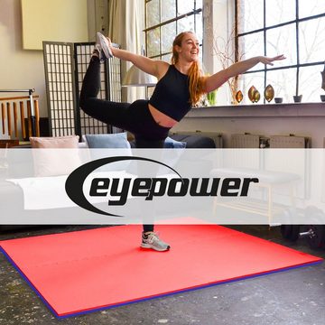 eyepower Fitnessmatte 2 cm Dick: 1m² Bodenschutz Fitnessmatte 50 x 50 cm, Optische Mängel 4 Sportmatten