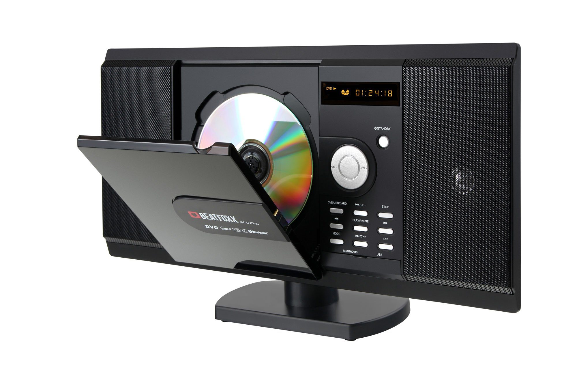 6,00 und Microanlage CD/MP3, DVD-Player, Bluetooth, Stereoanlage (UKW/MW-Radio, mit AUX) MC-DVD-90 W, Beatfoxx USB/SD, Vertikal HDMI