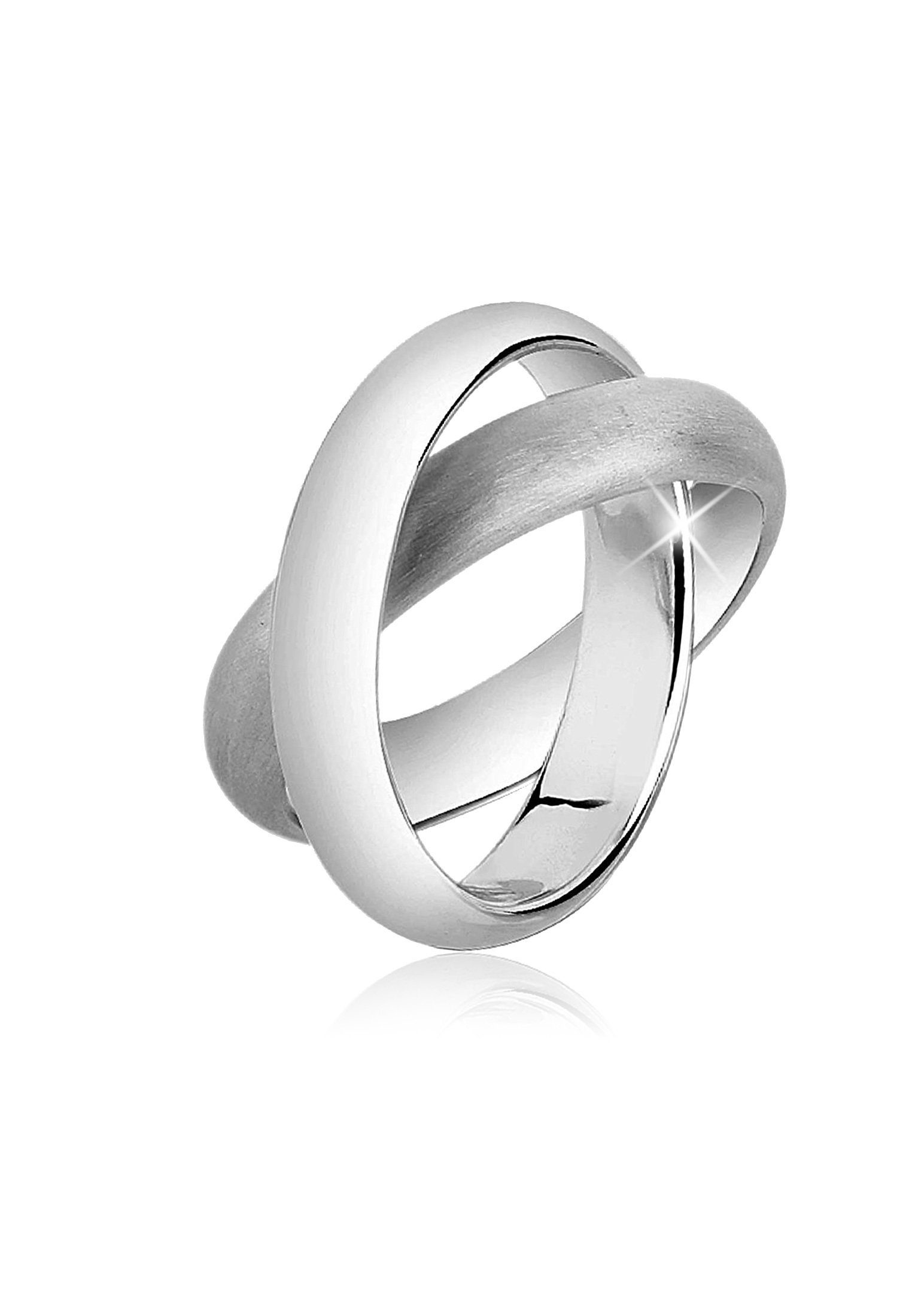 Nenalina Fingerring Wickelring Basic Gebürstet Verschlungen 925 Silber | Silberringe