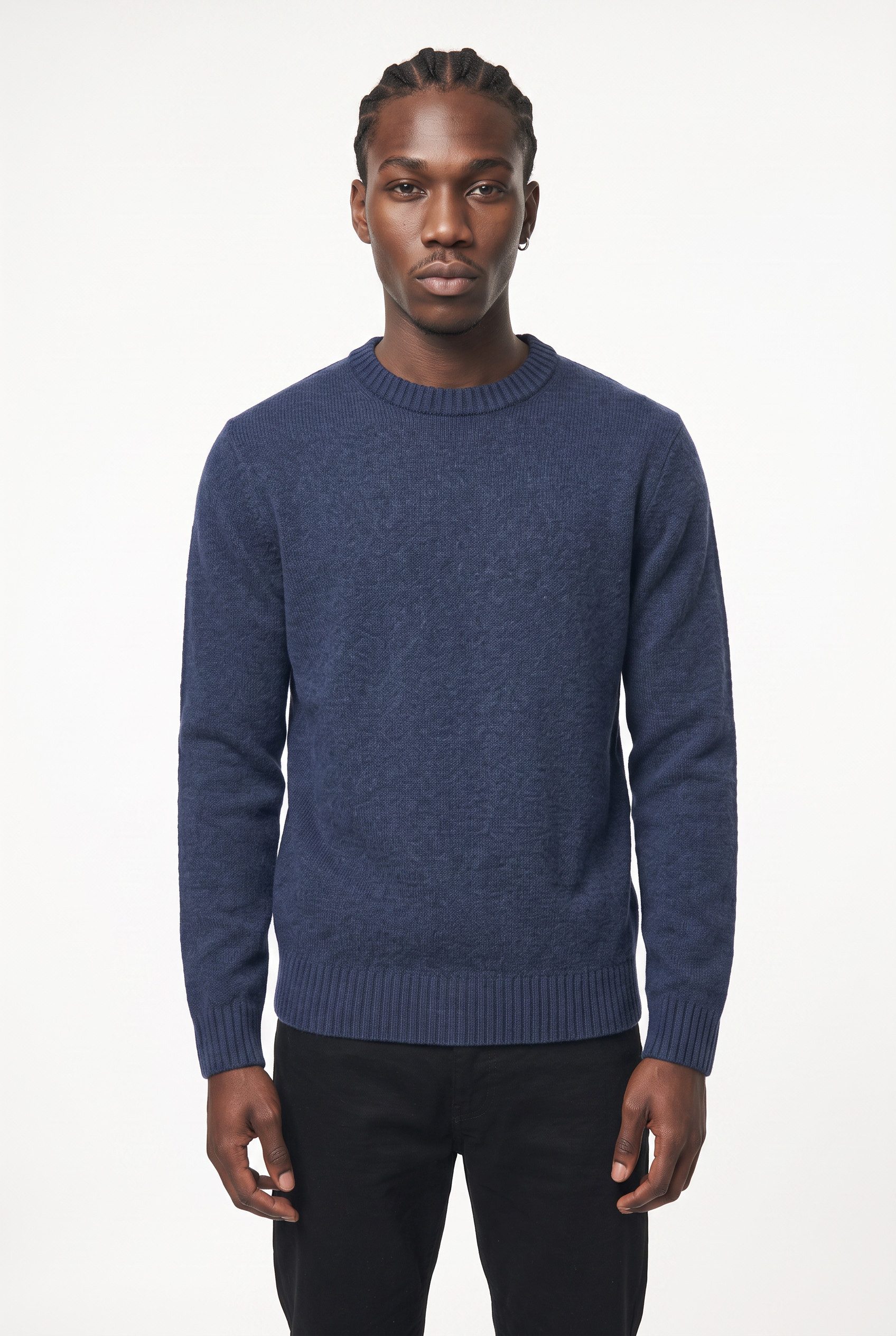 Jack & Jones Rundhalspullover JJESOHO OLLIE KNIT CREW NECK SN Materialmix, relaxed fit