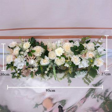 Kunstblume Kunstblume 50cm Künstliche Rosenrebe Seide Blumengirlande Pflanzen, GelldG