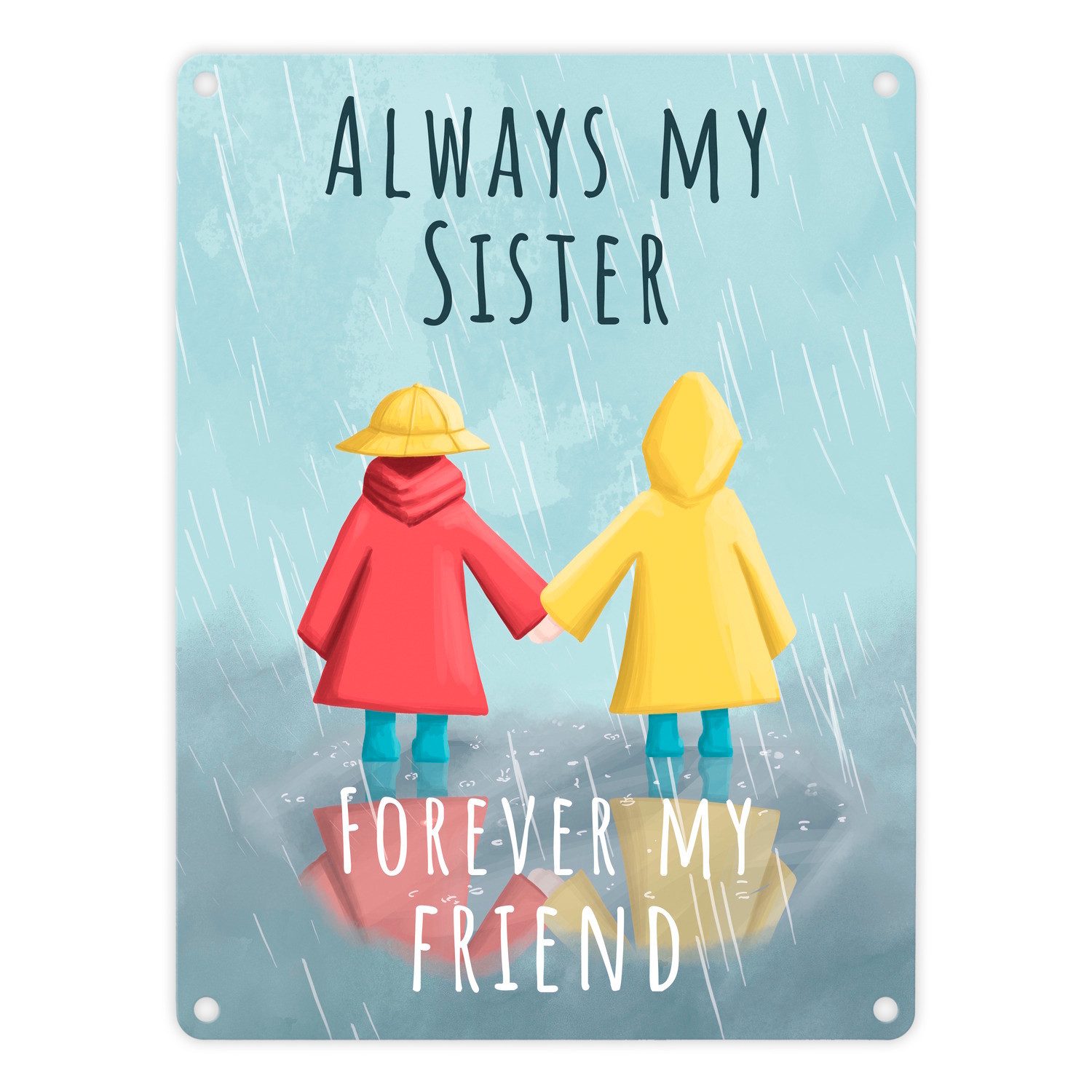 speecheese Metallschild Always my sister forever my friend Metallschild in 15x20 cm