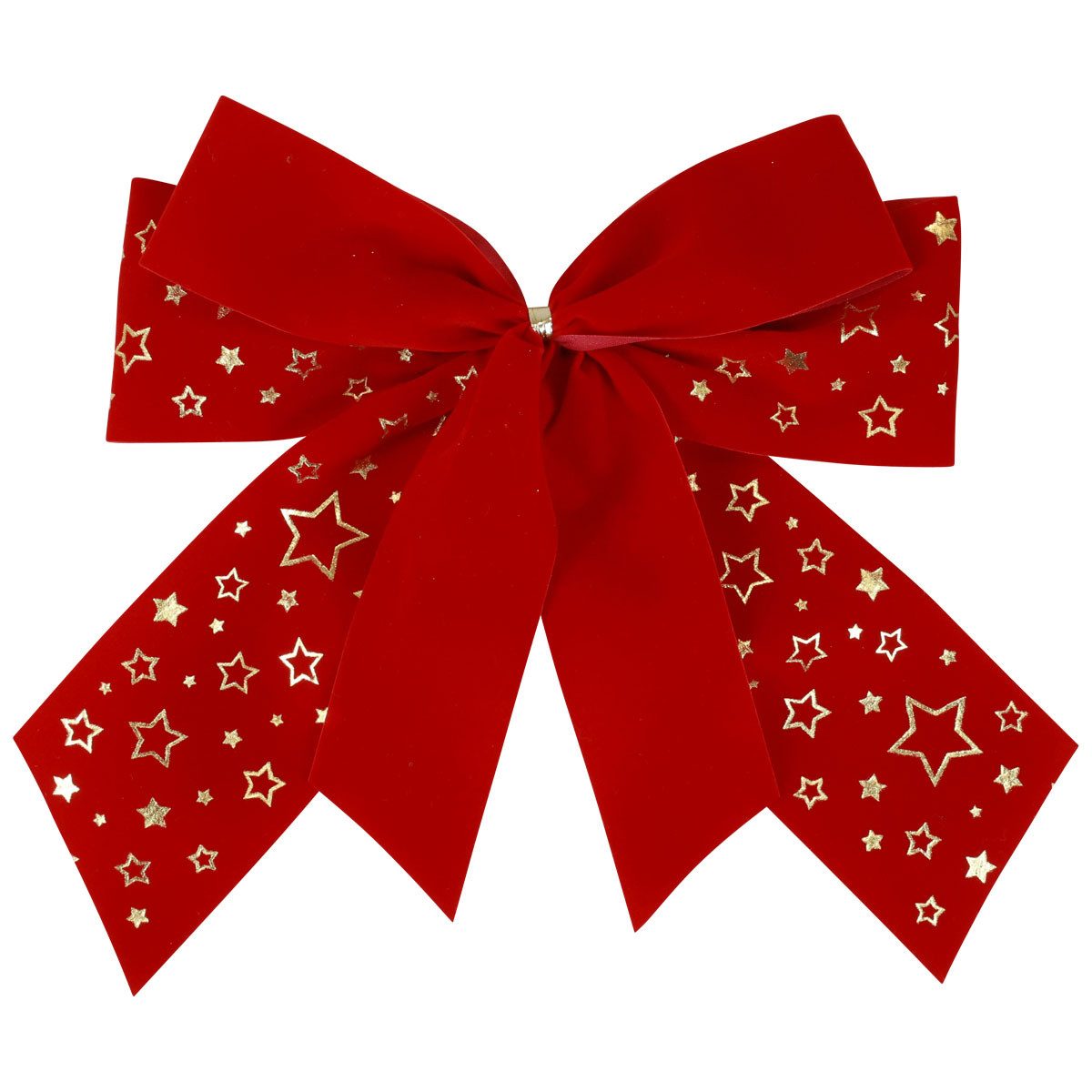 Goldina Loy GmbH + Co KG Christbaumschmuck Rote Weihnachtsschleife 21cm Dekoschleife Sterne Outdoor 2er, 2 Stück