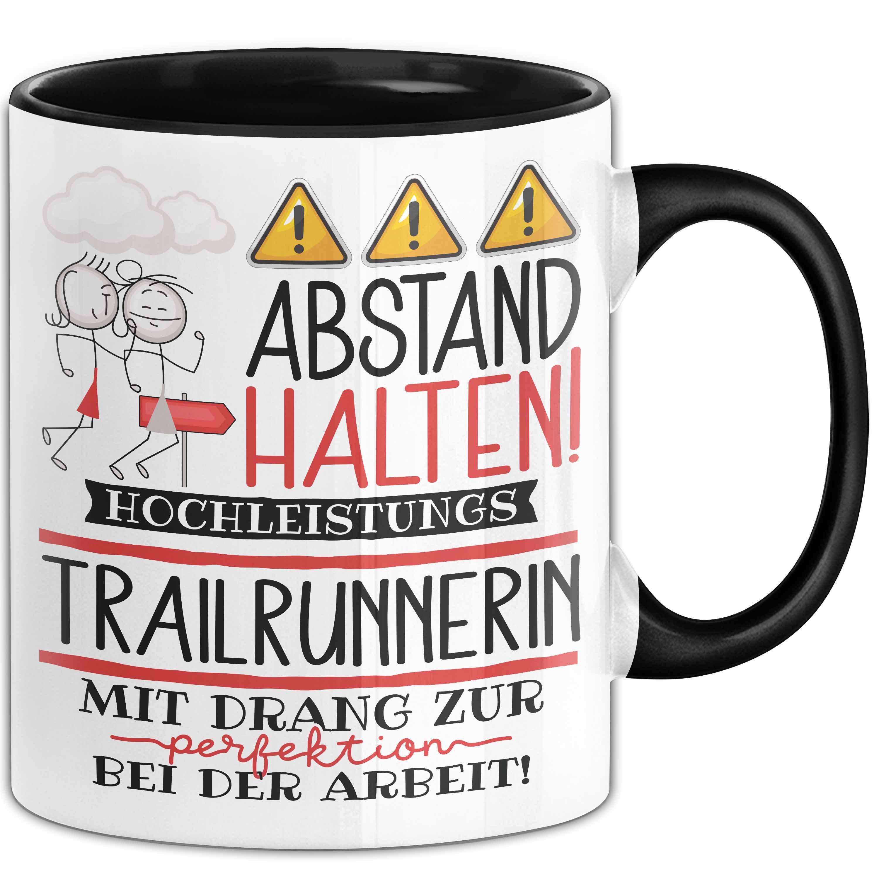 Trendation Tasse Trailrunnerin Tasse Geschenk Lustig Abstand Halten Hochleistungs-Tra