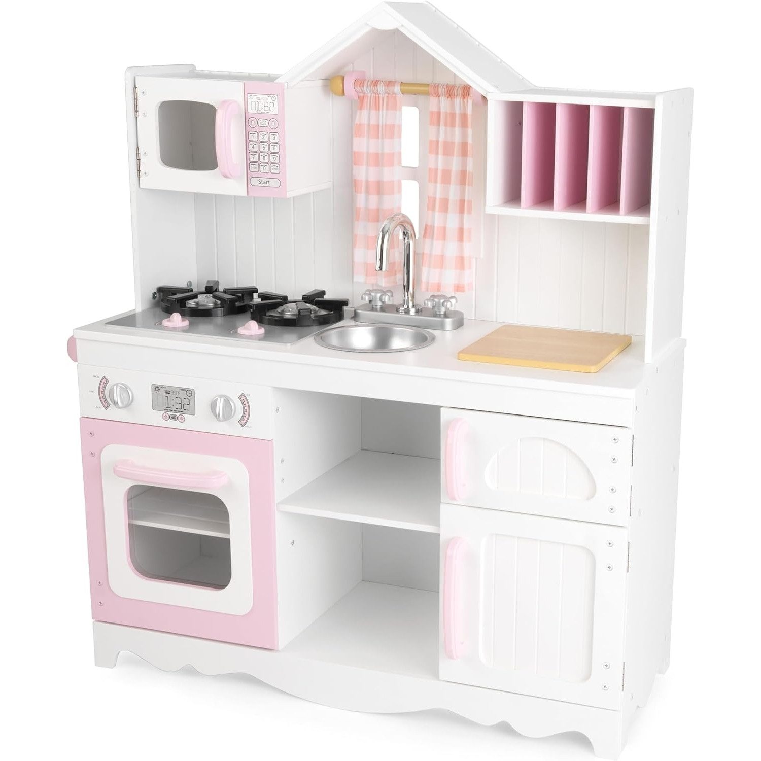 KidKraft® Spielküche KidKraft 53222 Modern Country Kinderküche Holz Spielküche Rosa Weiß Holz, aus Holz
