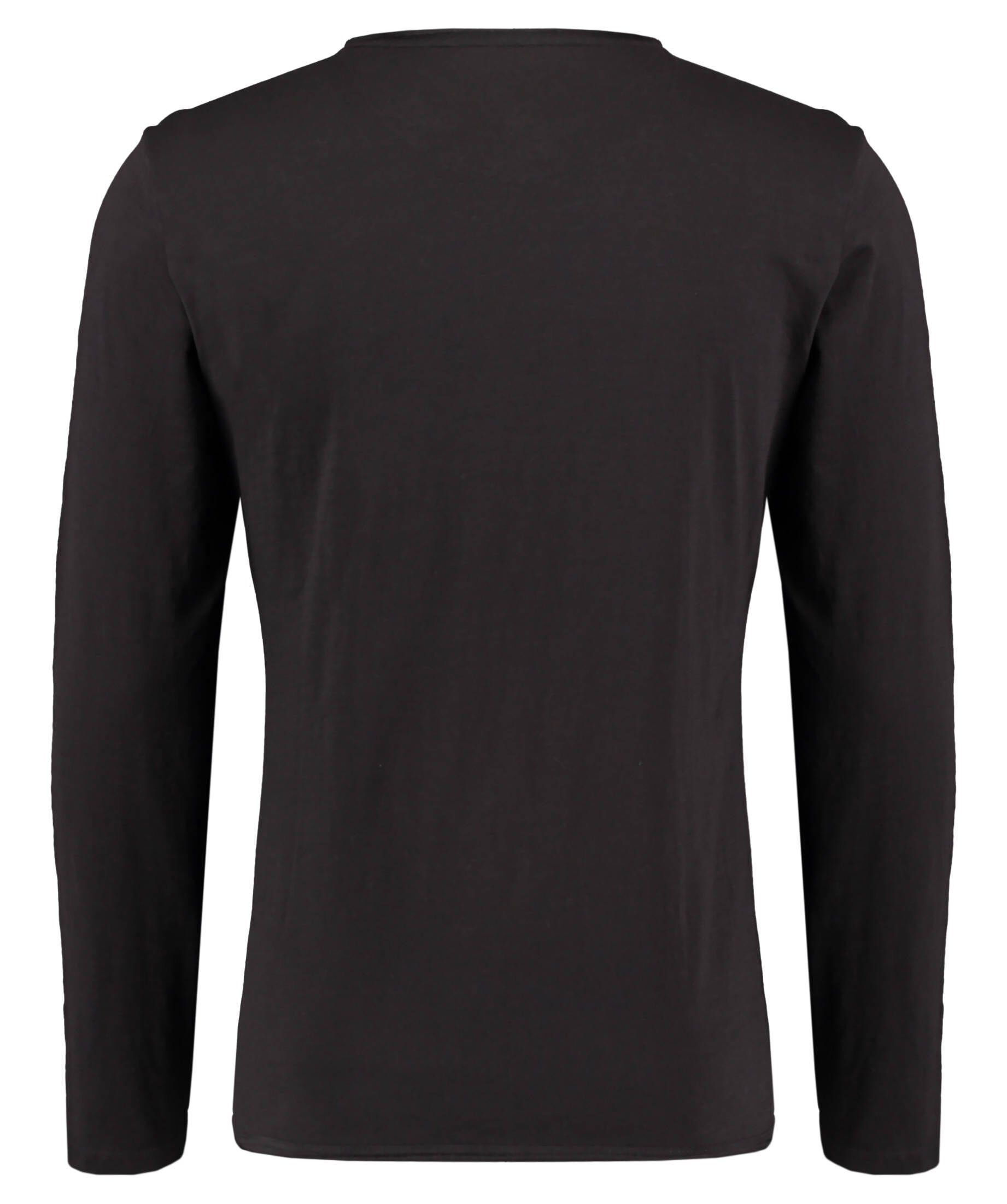 T-Shirt Cheese" Langarm Key schwarz (1-tlg) Herren Shirt "MLS Largo (15)