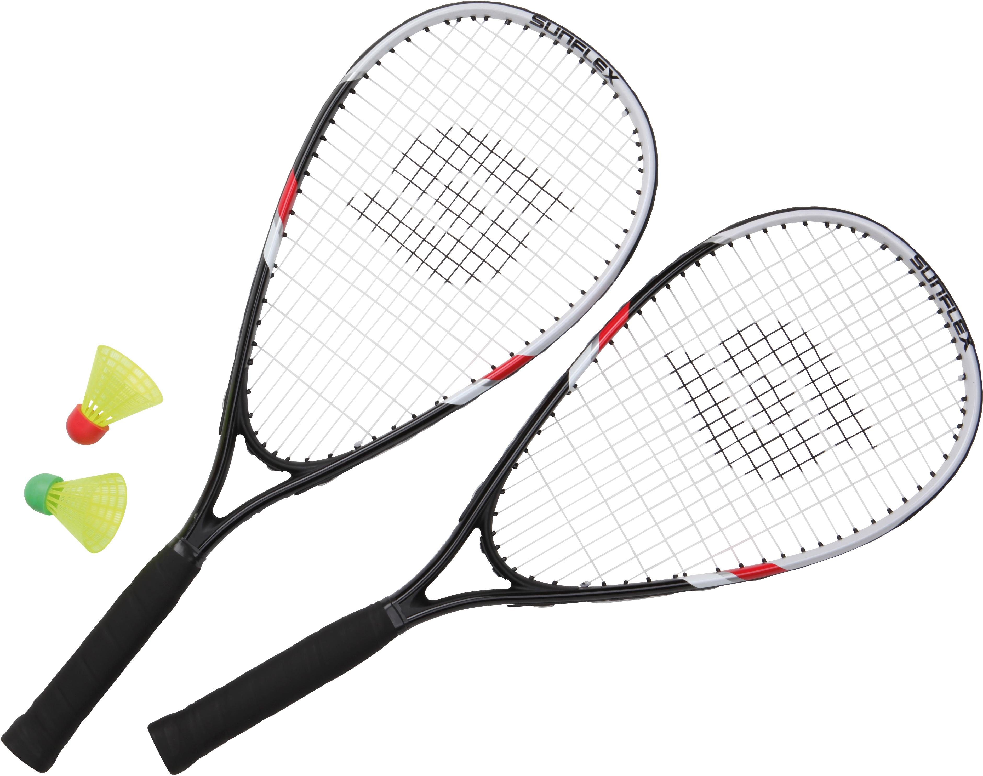 Tecno Pro Badminton-Schläger Set Speed 200 2 Schläger und 2 Federbälle 