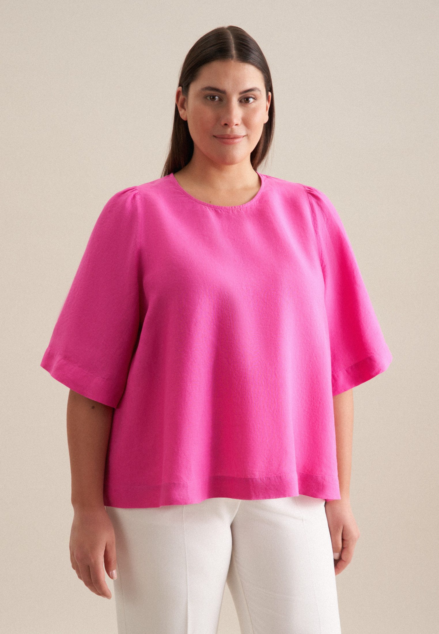 seidensticker Shirtbluse Schwarze Rose Kurzarm Rundhals günstig online kaufen