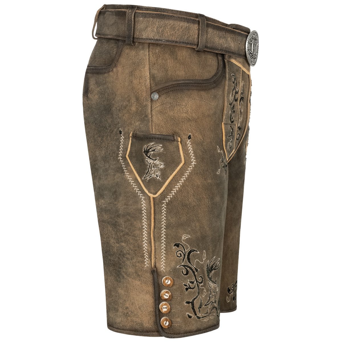 Krüger Trachtenlederhose Ismael Herren (1-tlg) Trachtenlederhose, Trachtenhose, Bayerische Lederhose, Oktoberfest