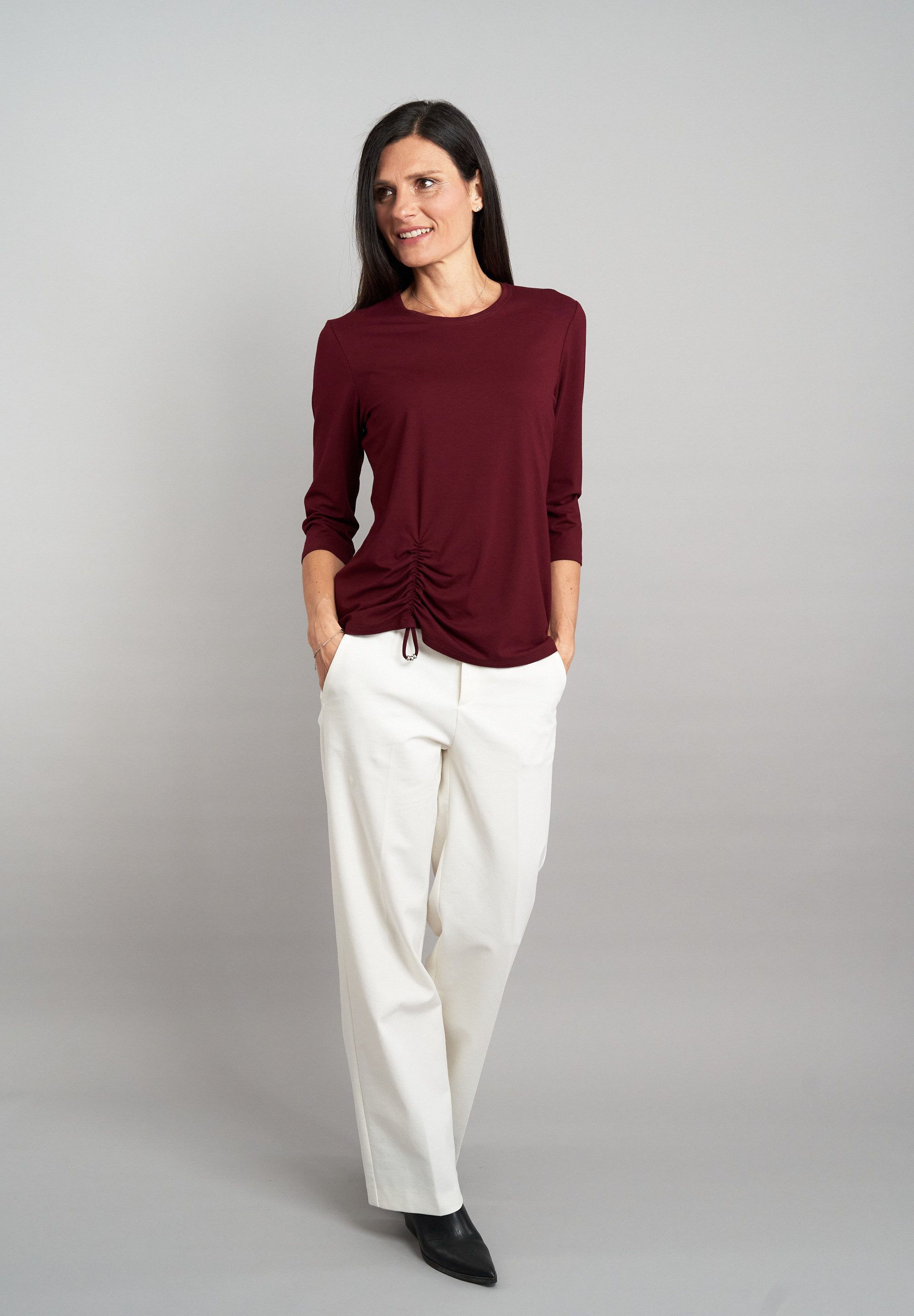 Seidel Moden 3/4-Arm-Shirt mit Raff-Detail vorne - MADE IN GERMANY