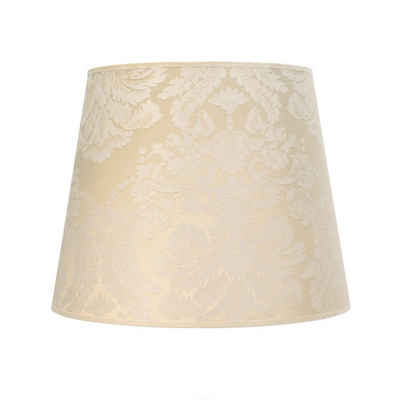 Licht-Erlebnisse Lampenschirm »WILLOW«, Stoff Leuchtenschirm Weiß elegant Barock Muster Hängeleuchte Flur Lampe