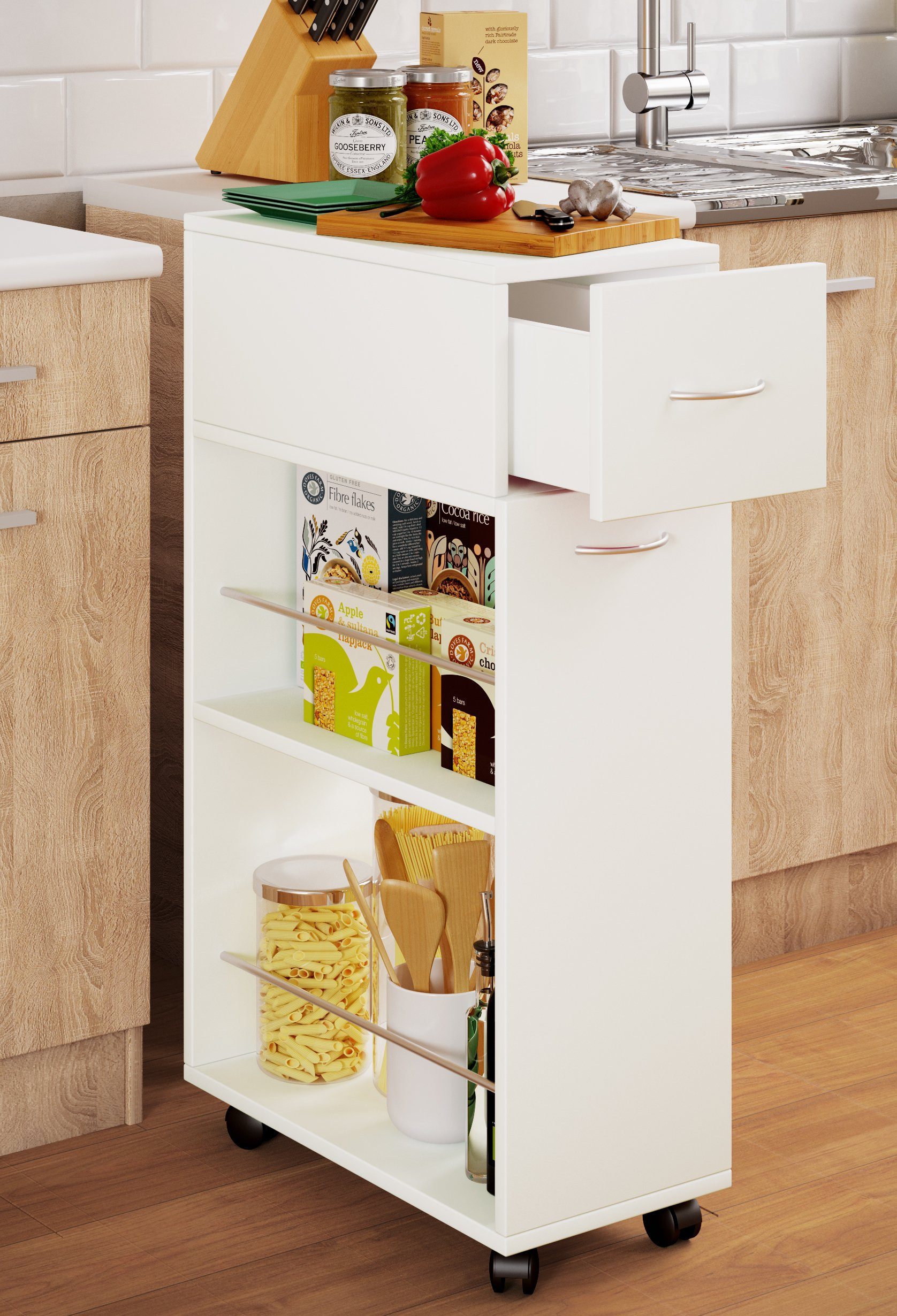 VCM Küchenwagen Nische Küchenwagen Sevierwagen Tusal Schublade günstig online kaufen