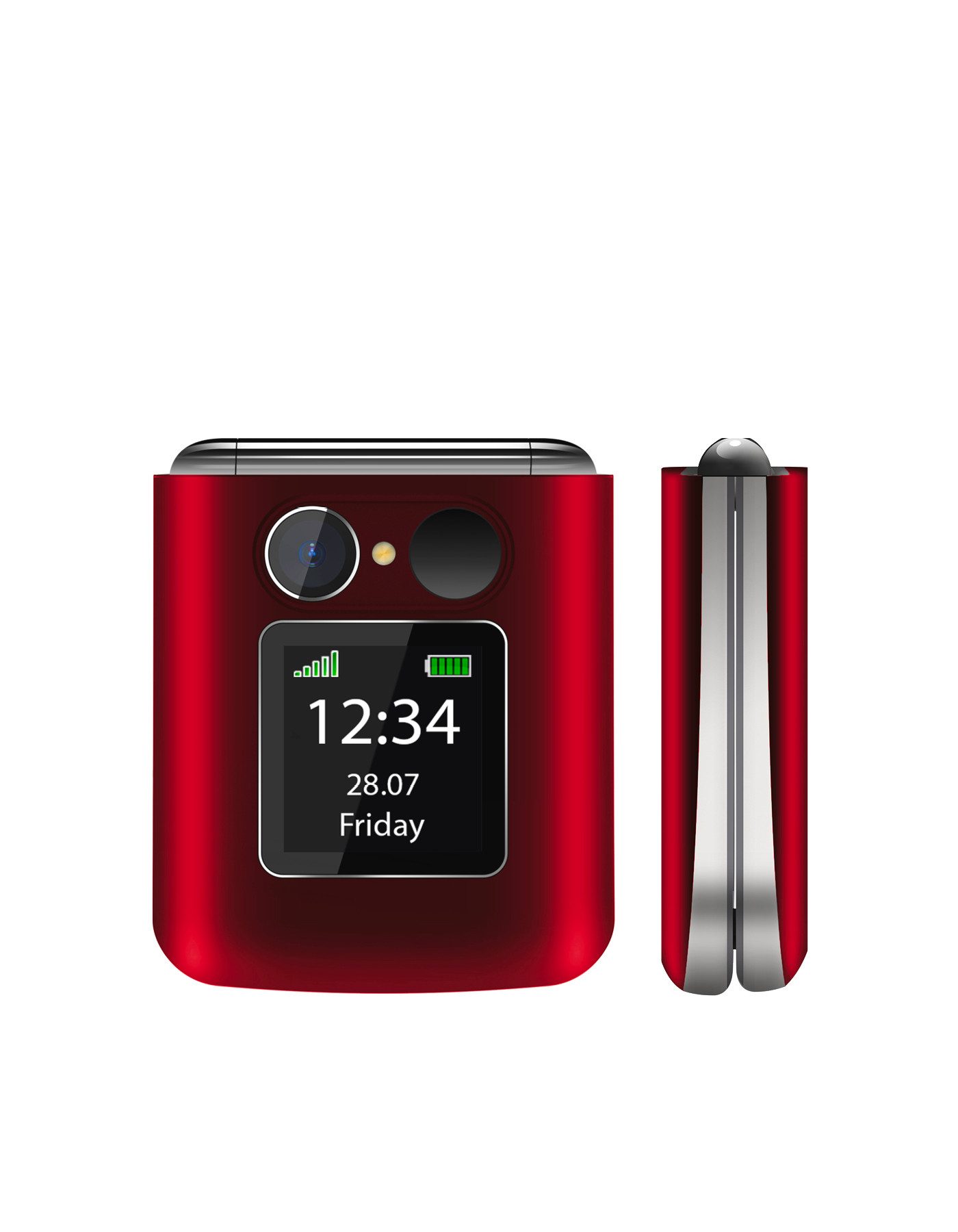 Beafon Fold 10 rot (2025) Handy (5,6 cm/2,2 Zoll, 0,3 MP Kamera, SOS-Notruftaste)