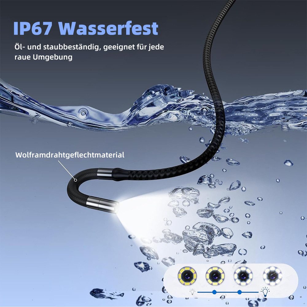 Hikity 4,3" IP67 Wasserdichtes Rohrkamera Endosko 1080 HD Mit Beleuchtung I günstig online kaufen