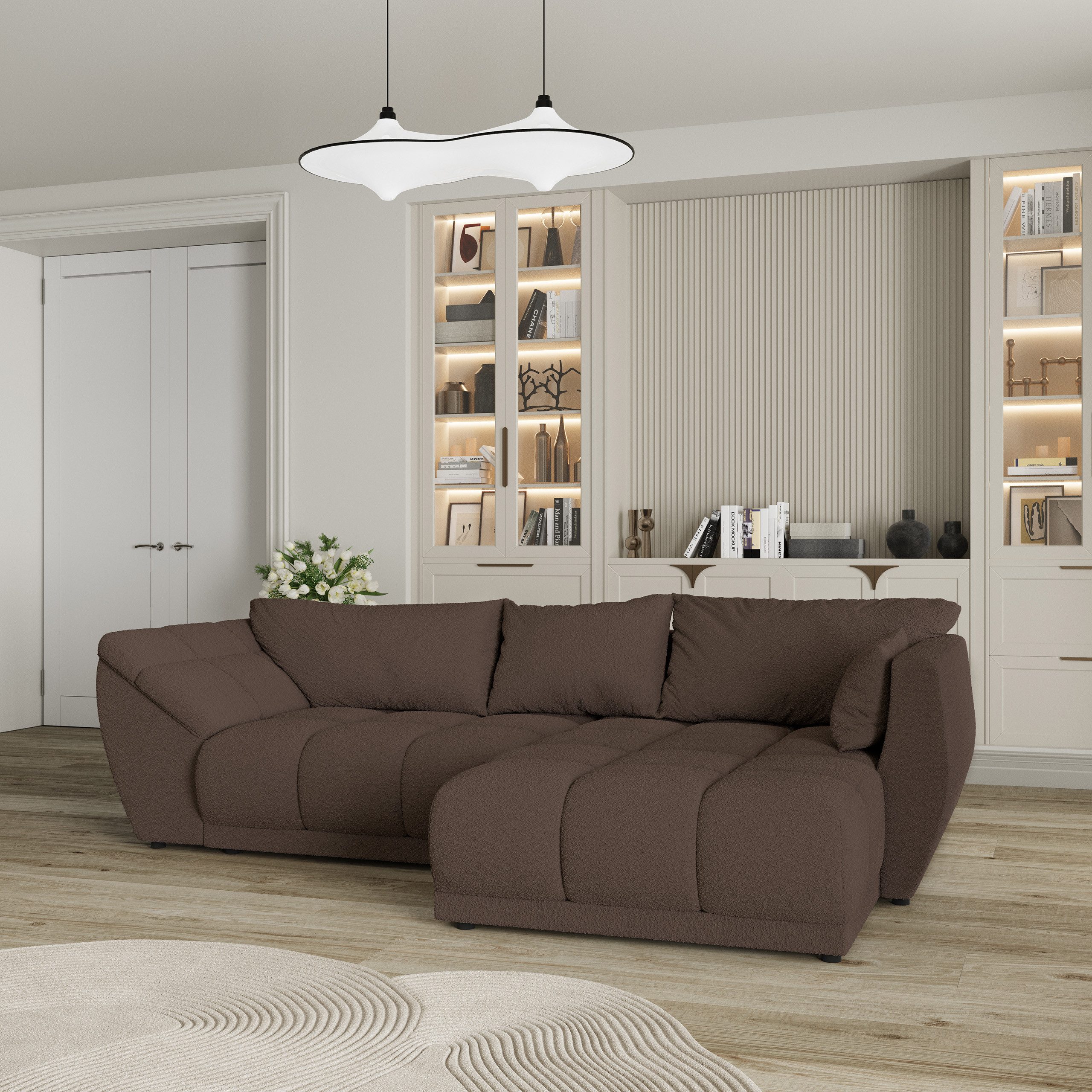 Masseno Ecksofa ORENTI mit Schlaffunktion L-Form, Sofa mit Bettkasten
