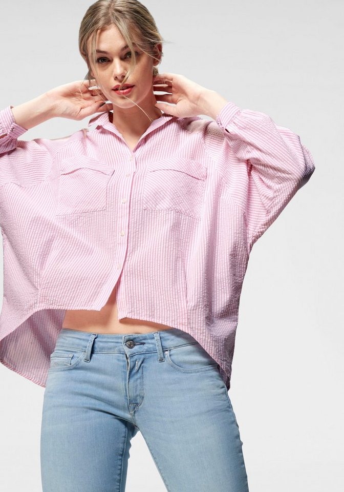 Replay Crinklebluse im gestreiften Design Replay Crinklebluse im gestreiften Design