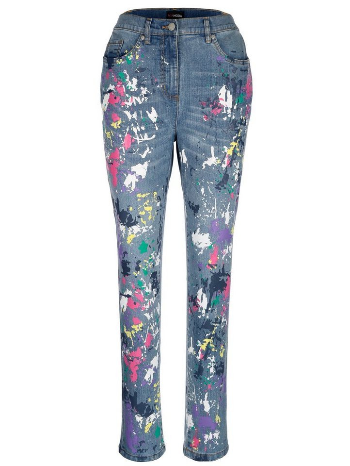 Miamoda Jeans Mit Bunten Farbklecksen Vorne Kaufen Otto