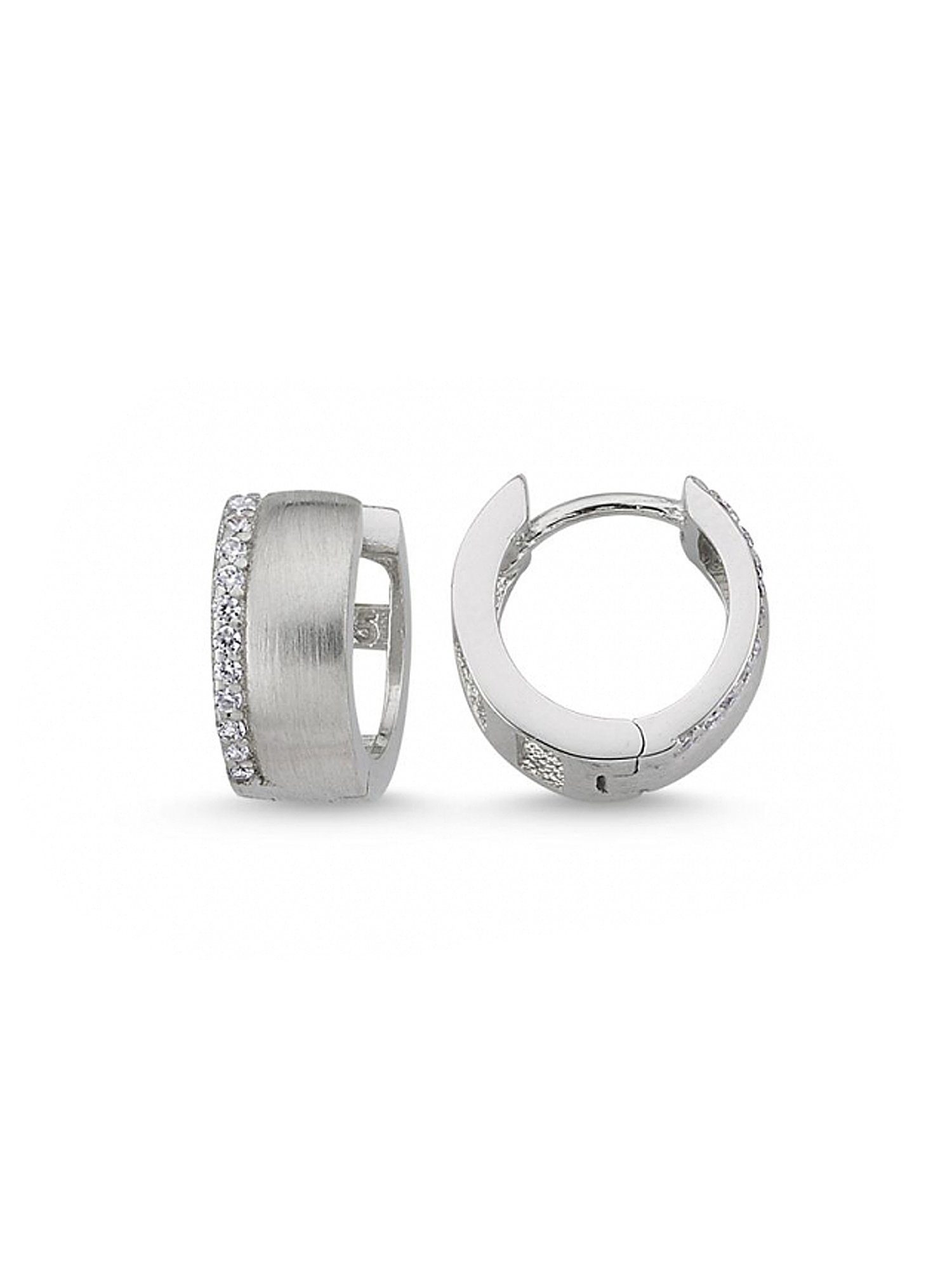 Ohrringe Creolen Edelstahl Silberfarben Gehämmert Durchmesser 4 cm und 4,5 cm