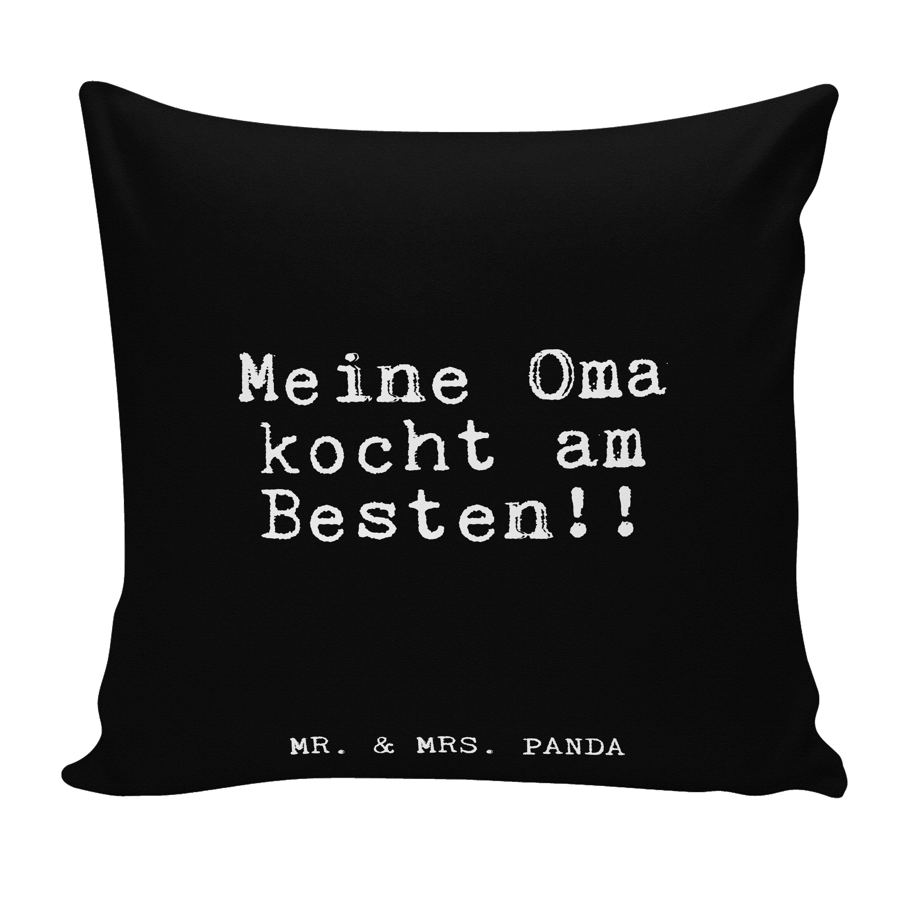 Mr. & Mrs. Panda Dekokissen Meine Oma kocht am... - Schwarz - Geschenk, Geschenk Oma, Enkelkinder