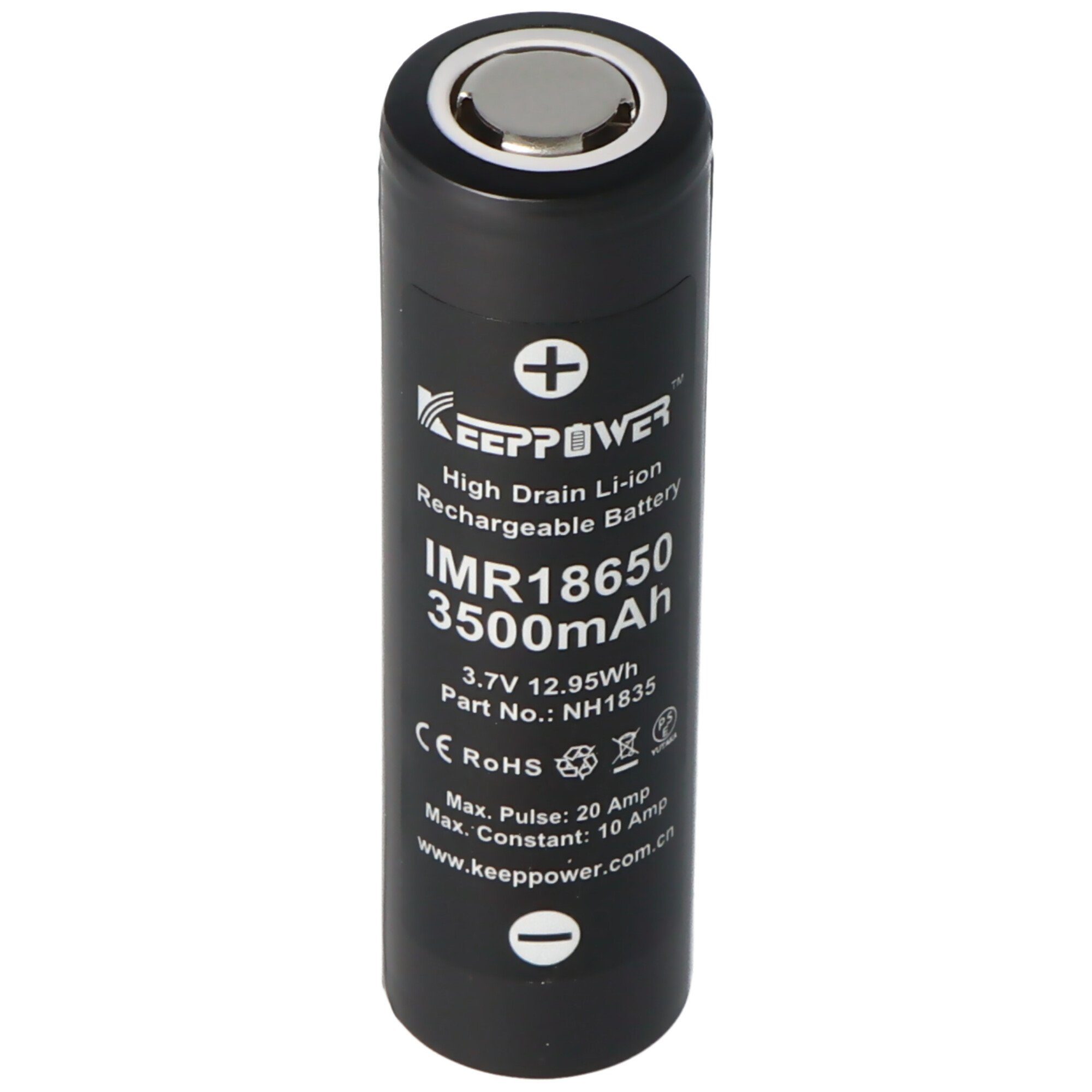 Keeppower Keeppower IMR18650 3500mAh, 3,6V - 3,7V Li-Ion-Akku Flat Top Abmessun Akku 3500 mAh (3,7 V)