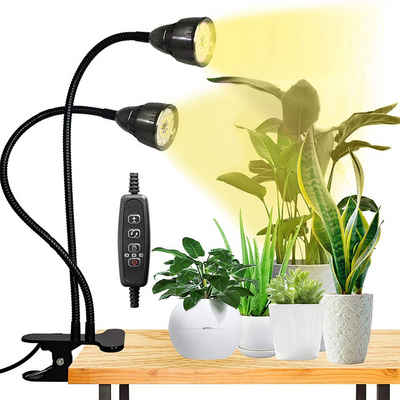 Rosnek Pflanzenlampe »LED Grow Light,Doppelkopf,Vollspektrum,Timer,Clip-On,USB«, Doppelkopf-Pflanzenlicht