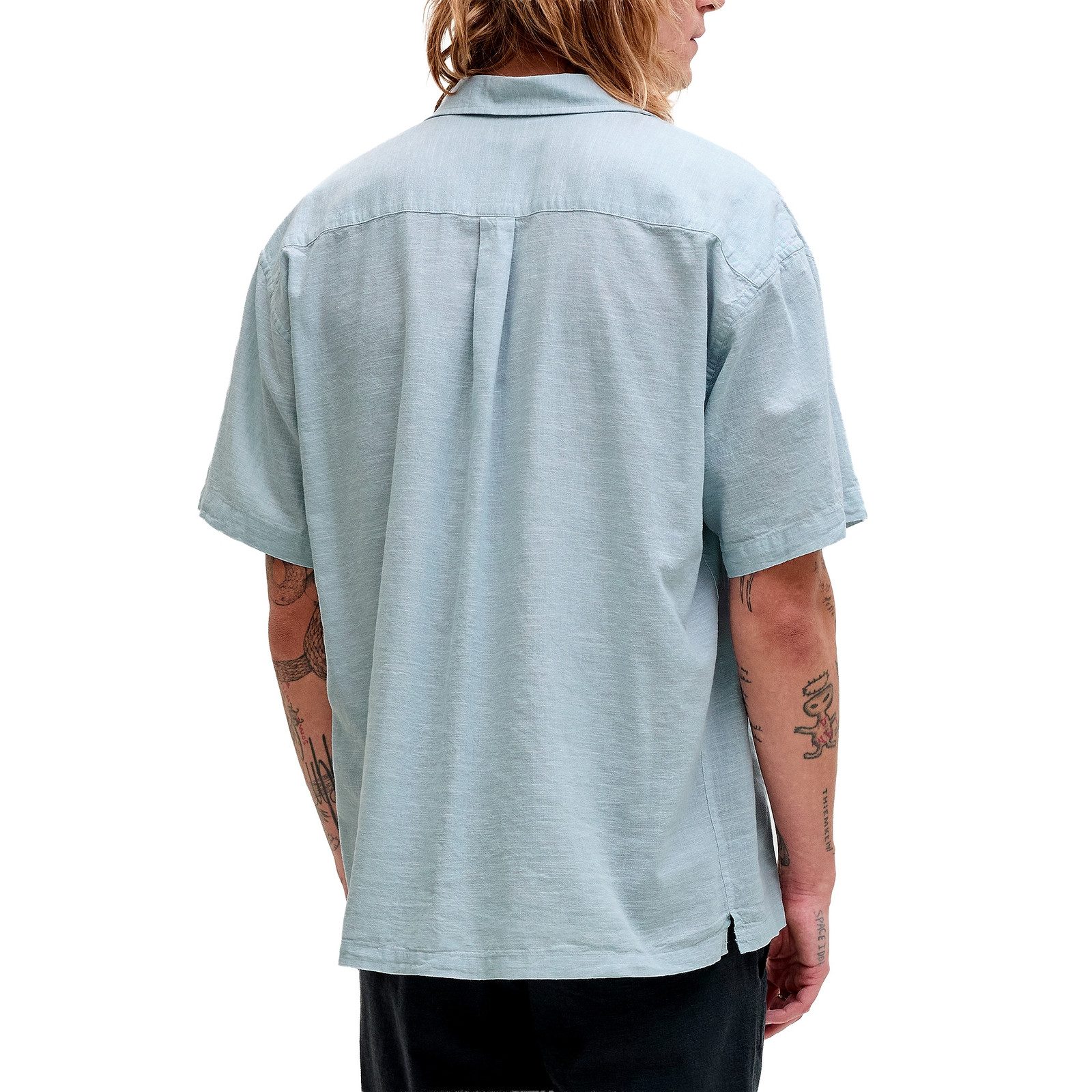 Jack & Jones Kurzarmhemd Summer Linen Blend Resort Shirt mit dezentem Strukturmuster – Bild 5 von 5