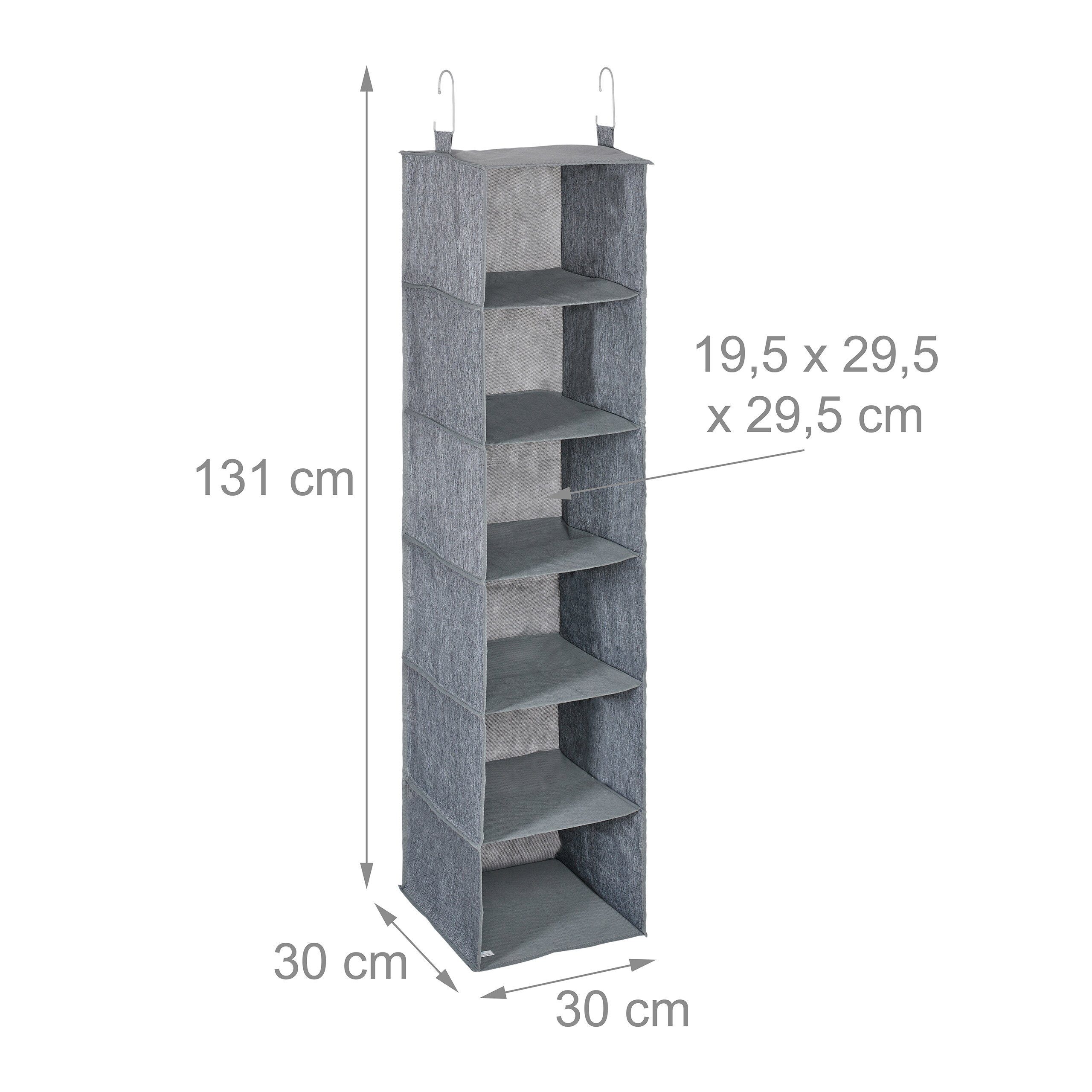 relaxdays Hängeaufbewahrung Kleiderschrank Hängeregal mit 6 Fächern (1 St) – Bild 4 von 5