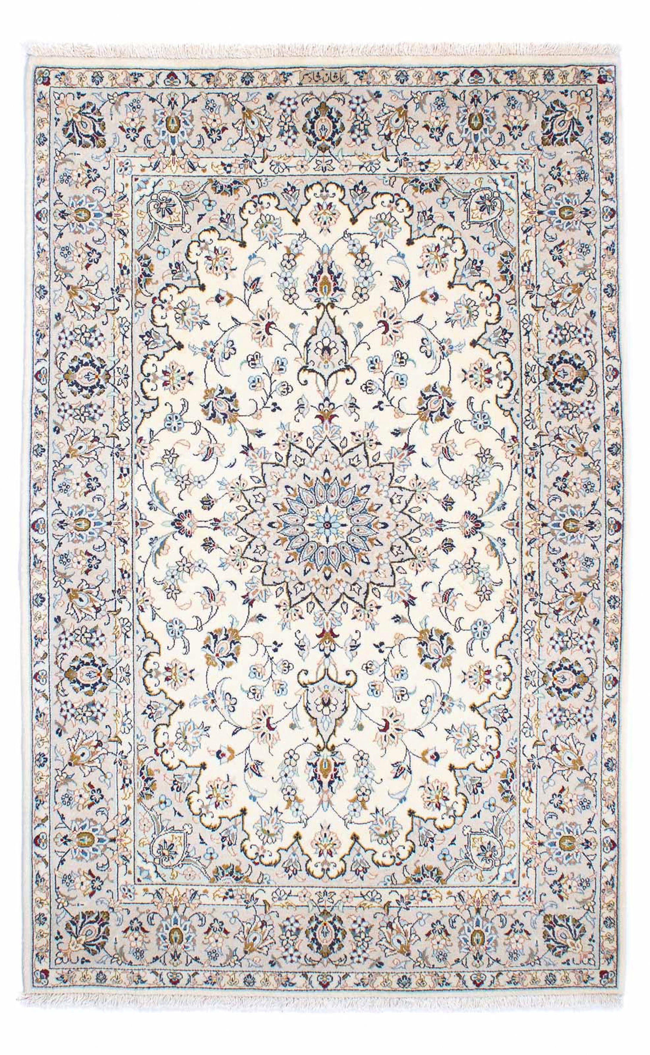 Orientteppich Perser - Keshan - rechteckig, beige, 215 Höhe: morgenland, mit Einzelstück Zertifikat Wohnzimmer, Handgeknüpft, 10 x - cm 138 mm