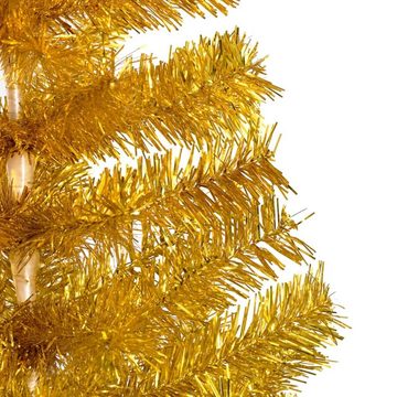 vidaXL Künstlicher Weihnachtsbaum Künstlicher Weihnachtsbaum Beleuchtung & Kugeln Gold 150 cm PET