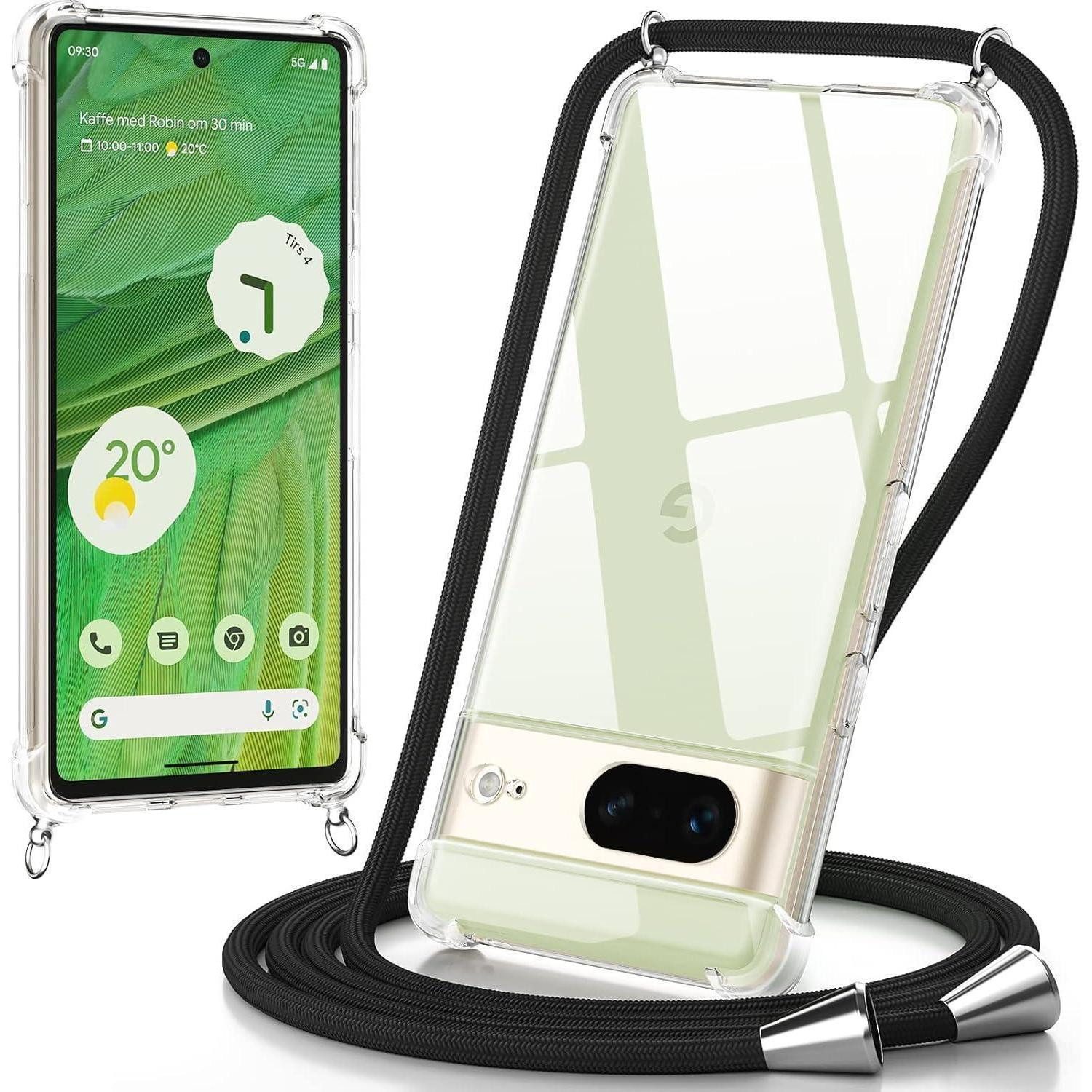 LuxusKollektion Case zum Umhängen Handyhülle Pixel 7 Handyband TPU Stoßfest Google Pixel 7 Schwarz