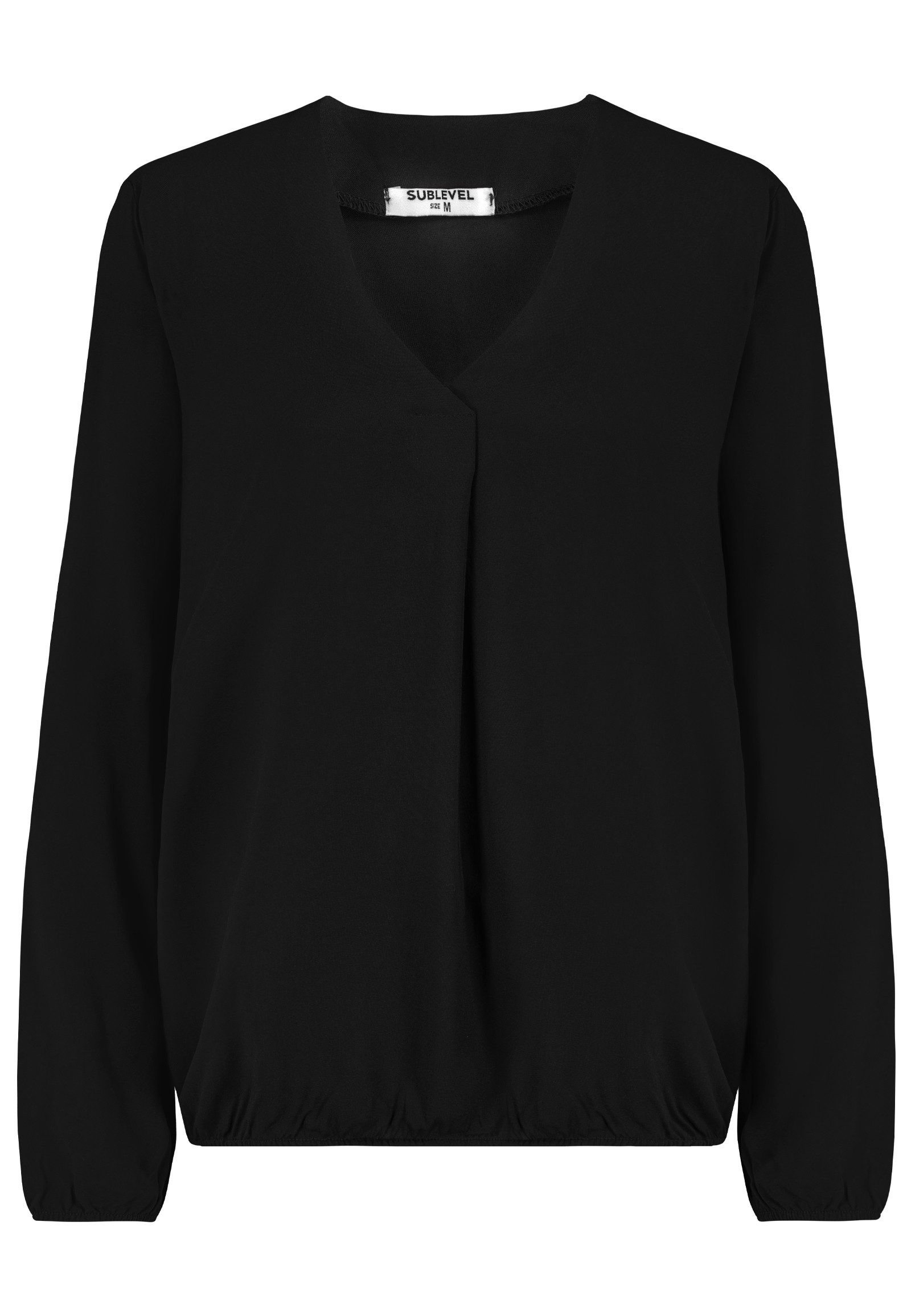 SUBLEVEL Blusenshirt Elegantes Design, V-Ausschnitt, Langarm, Faltenakzent günstig online kaufen