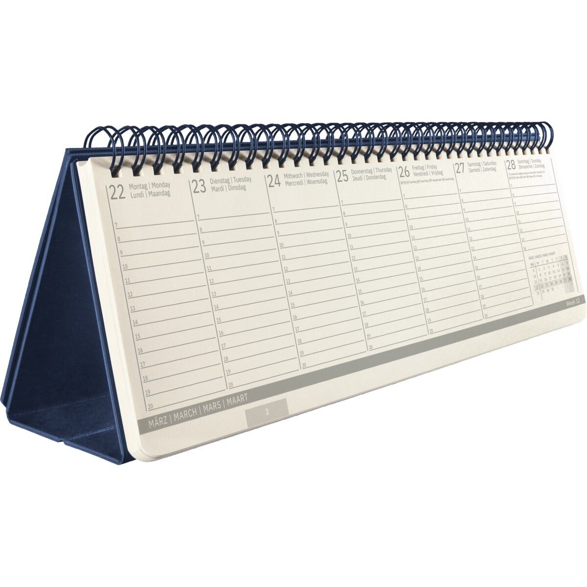Schreibtischkalender Tischkalender Conceptum 2027 HC dunkelblau 132 Seiten 300x143x18mm