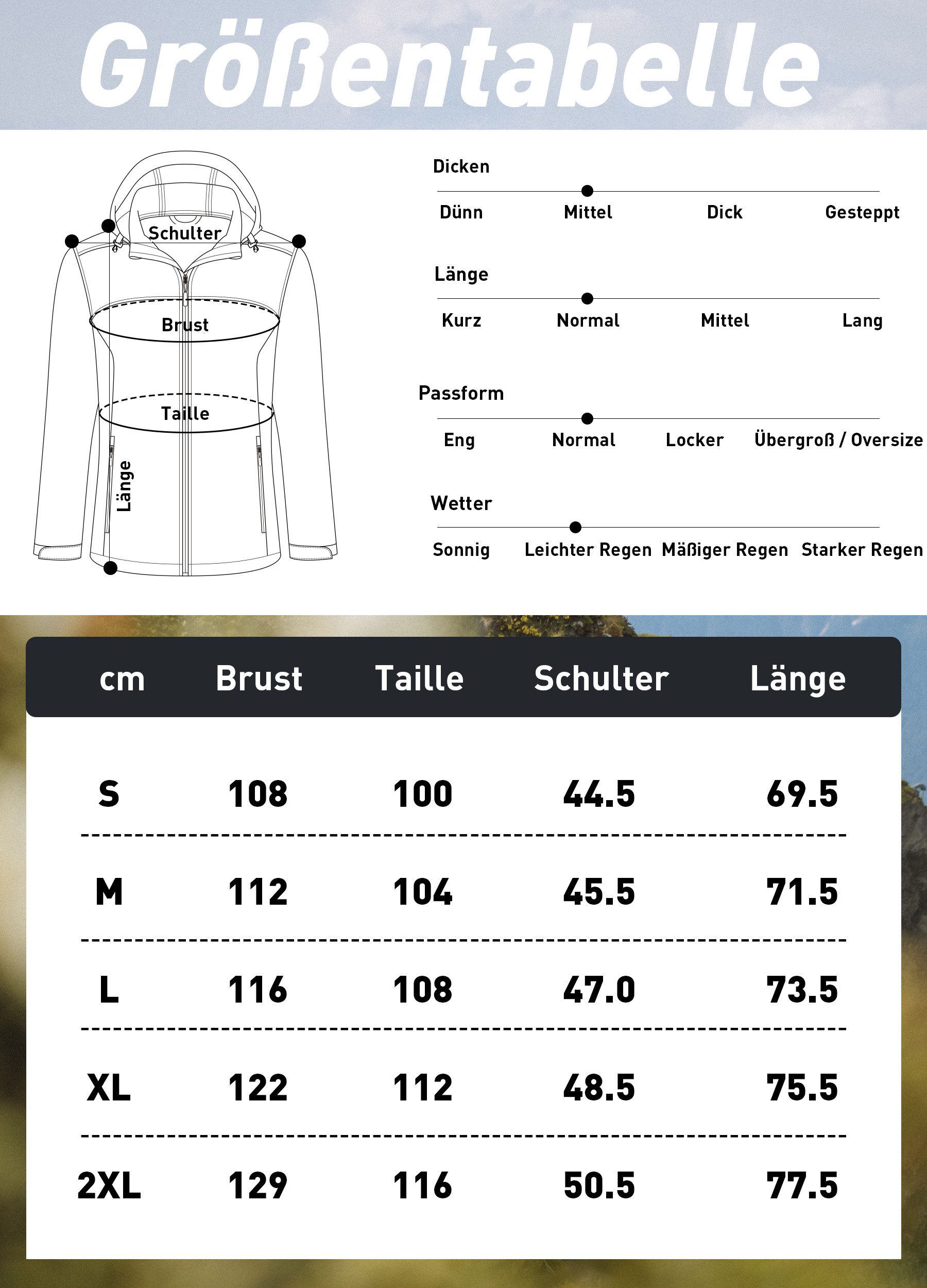 ATLASLAVA Softshelljacke Damen Wasserdicht Atmungsaktiv Leicht (1-St) Fleece Kapuze Übergangsjacke für Laufen Wandern