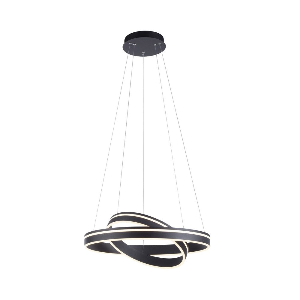 Paul Neuhaus Smarte LED-Leuchte LED Pendellampe Smart Home Q VITO, Smart Home, RGB+W-Farbregelung, Dimmfunktion, Memoryfunktion, mit Leuchtmittel, CCT warmweiß - kaltweiß, messing matt rund doppel Ring Fernbedienung