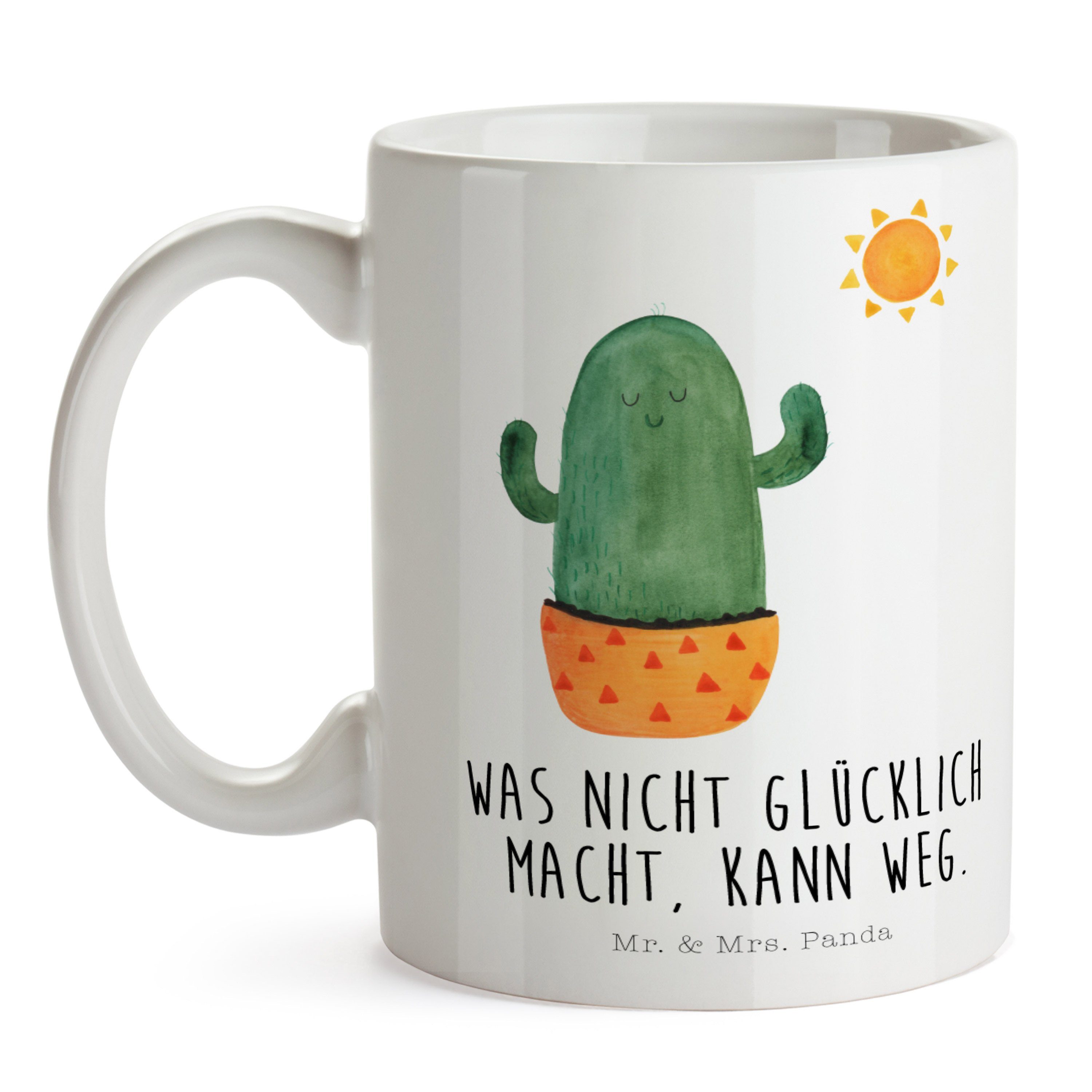 Mrs. Geschenk, Kaktus Keramik - & Weiß Mr. Sonnenanbeter Kaffeetasse, Porzellantasse, Tasse - Panda