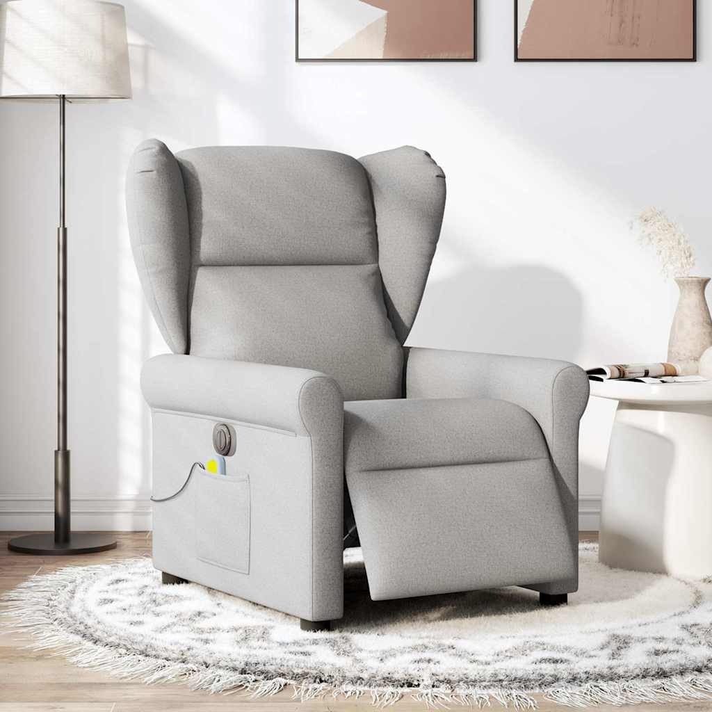 vidaXL Sessel Massagesessel Elektrisch Wolkengrau Stoff günstig online kaufen