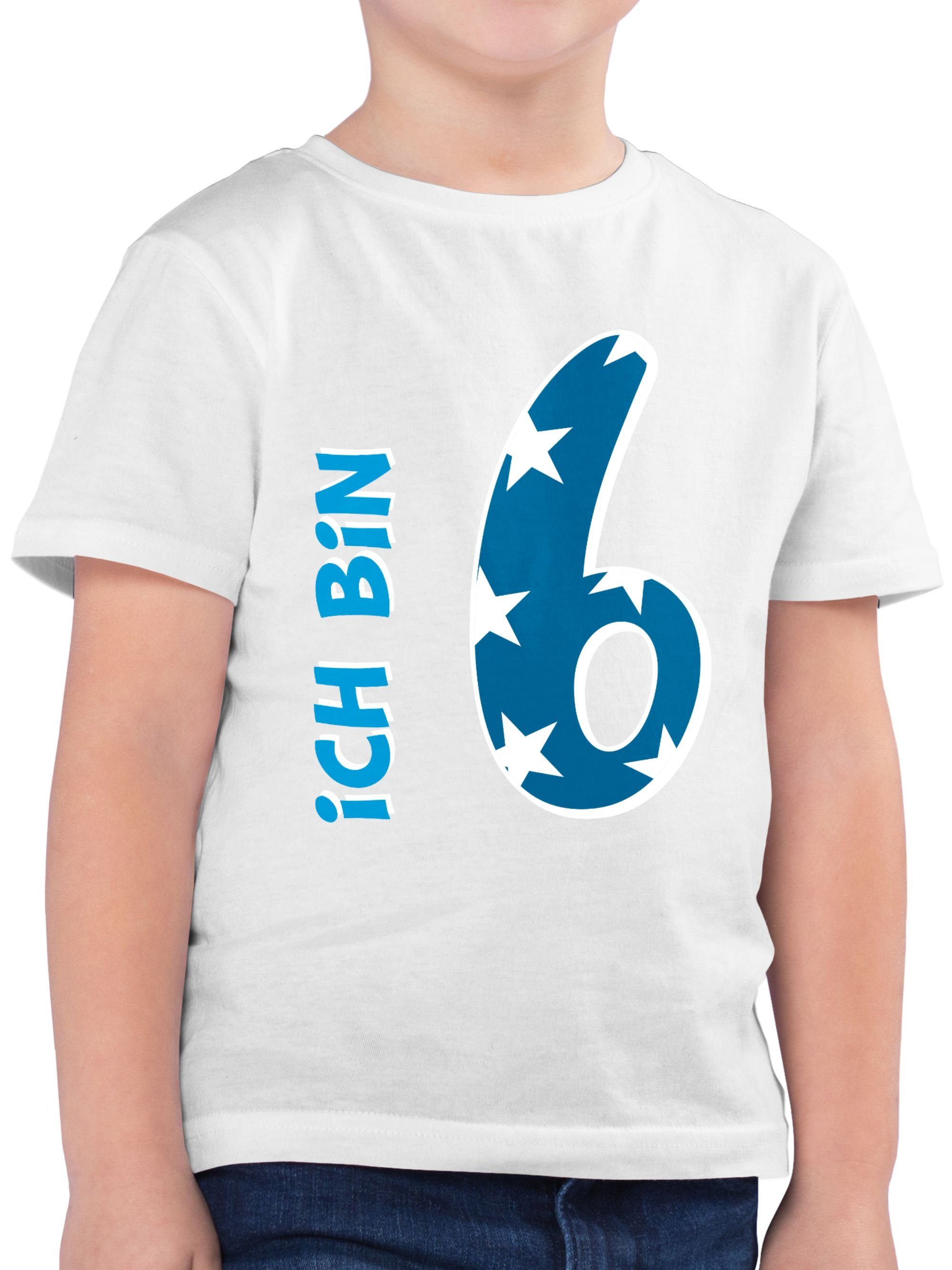 T-Shirt Ich bin sechs Blau Junge