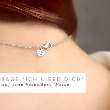 LOVENEST Herzkette Halskette Damen Silber 925 mit kleinen ZIRKONIA-STEINEN Herz-Anhänger (Silberkette Anhänger Geschenke für Frauen Valentinstag Frau Freundin, Geschenkset Damenkette Weihnachten Set), Sie Geburtstag Hochzeitstag Liebesbeweis Liebesgeschenk Herz Schmuck